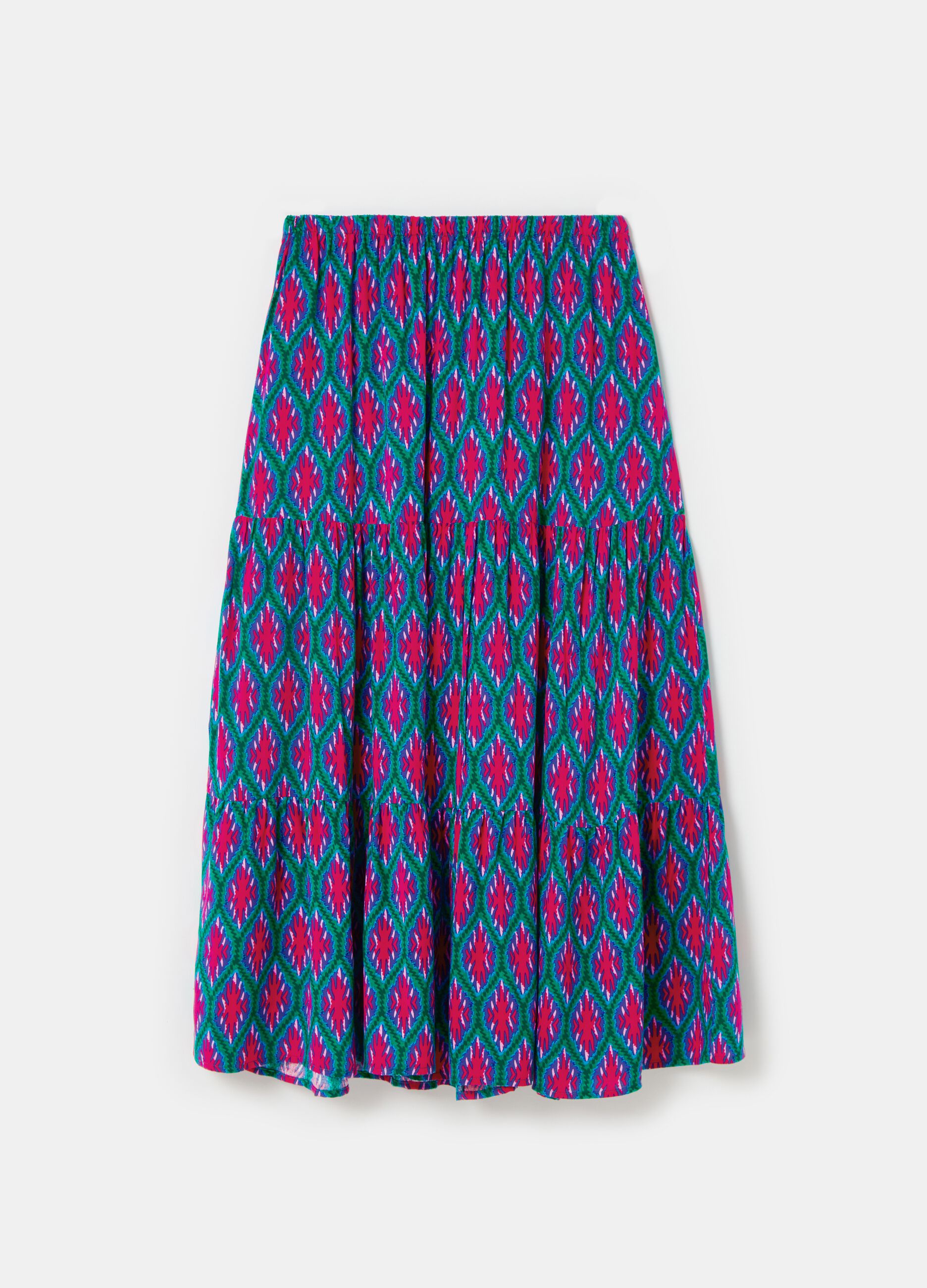Long tiered skirt in viscose_3