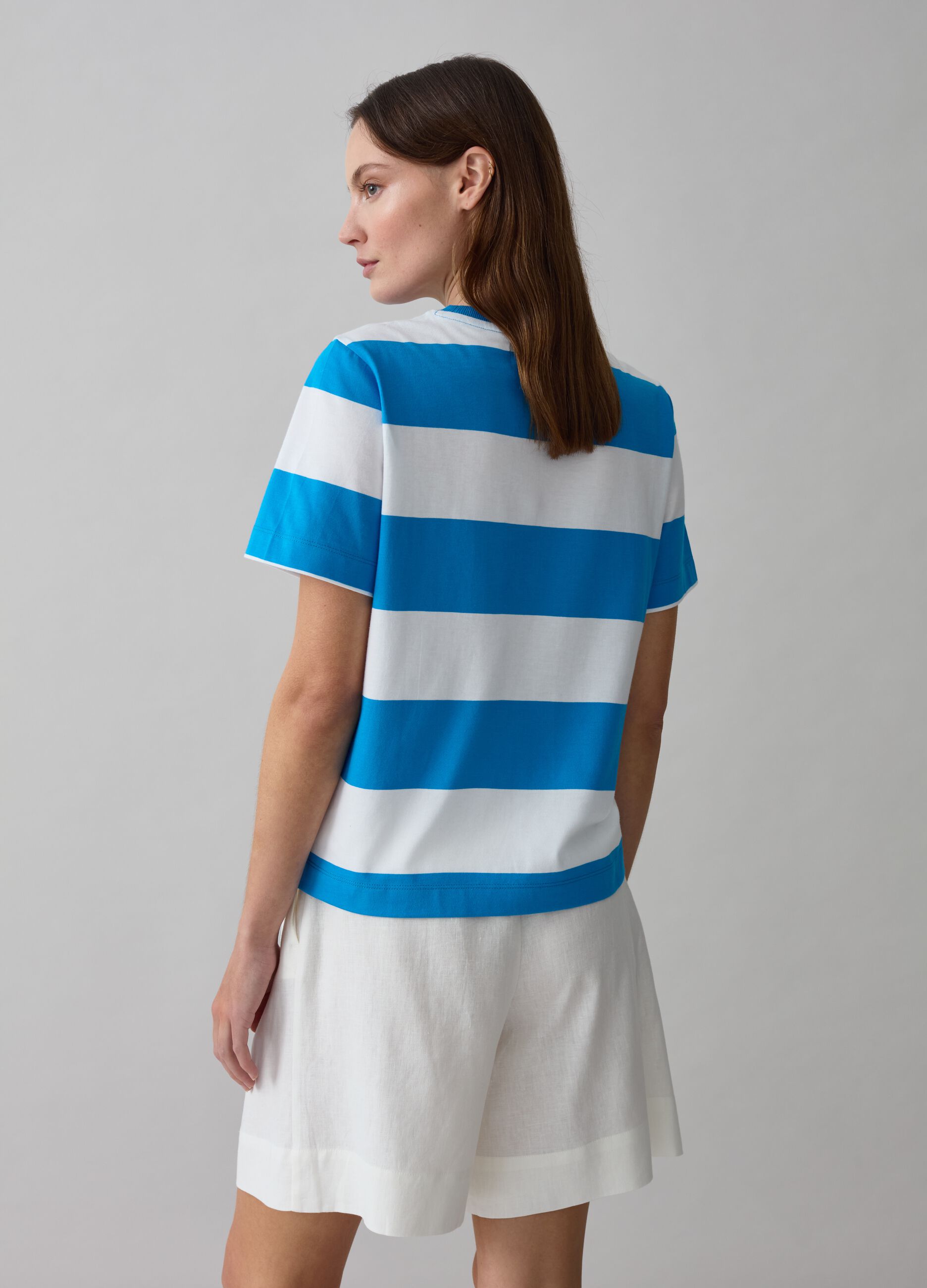 Camiseta de algodón de rayas_2