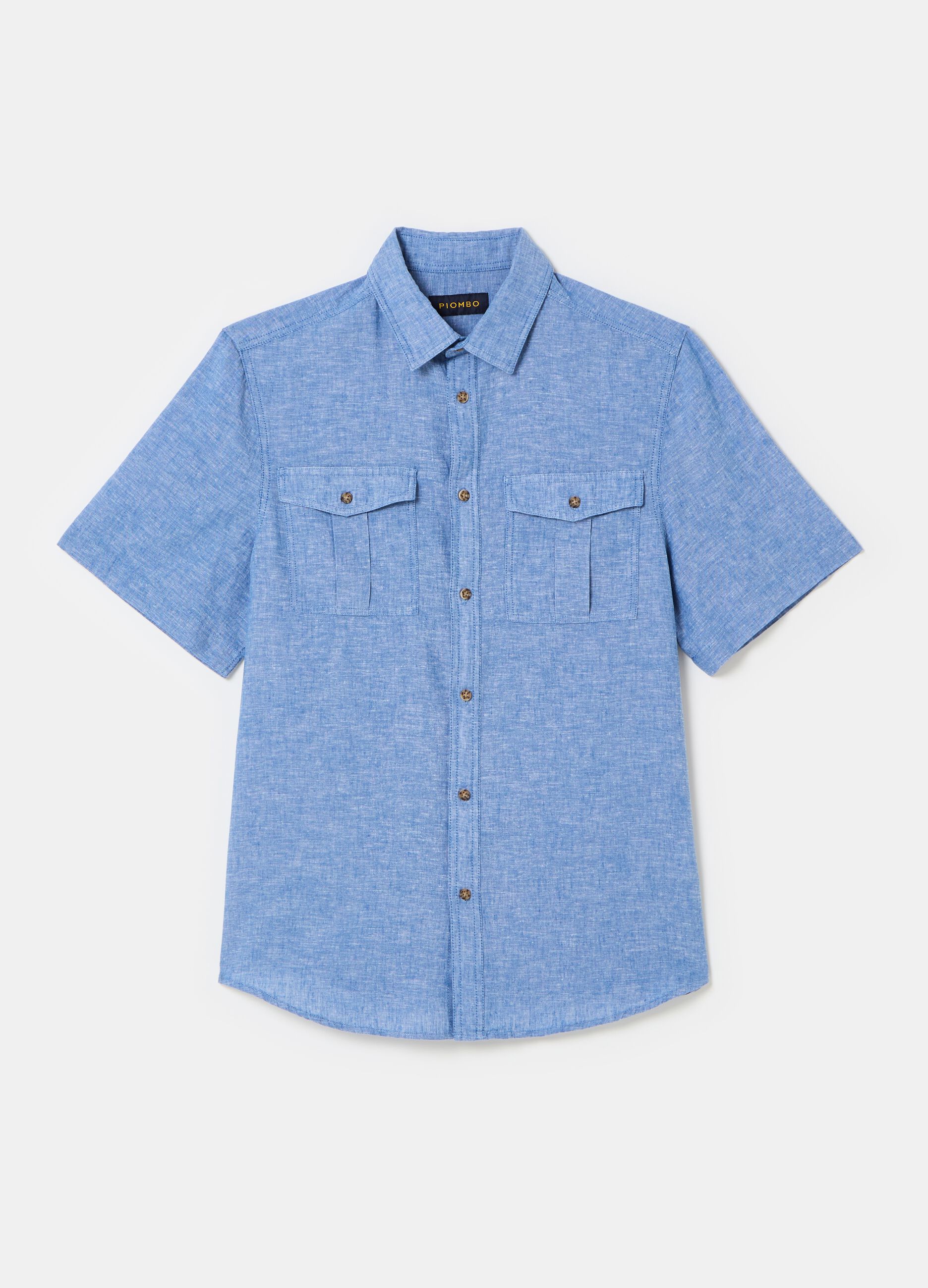Camisa de manga corta chambray_3