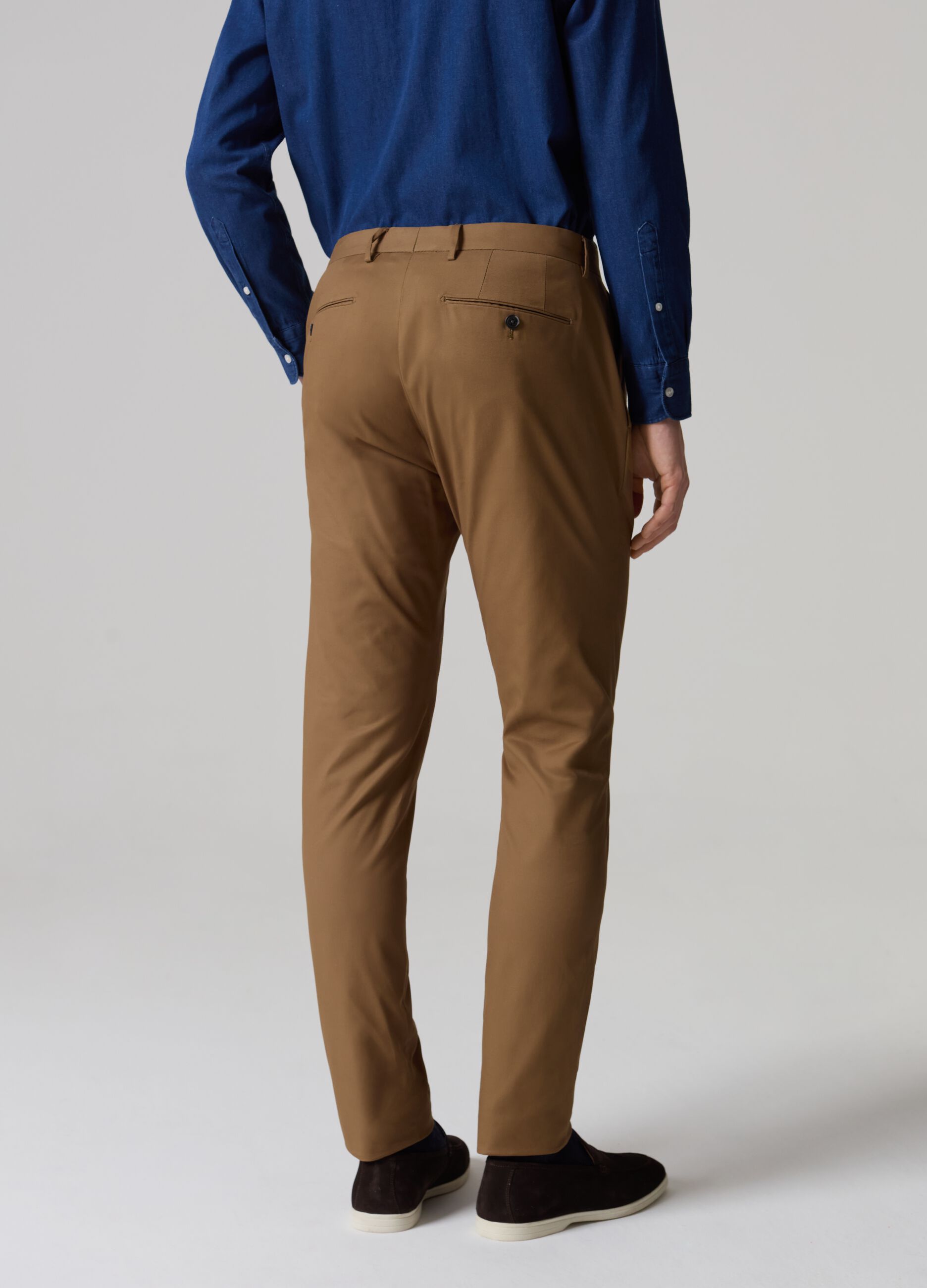 Contemporary chino trousers with darts