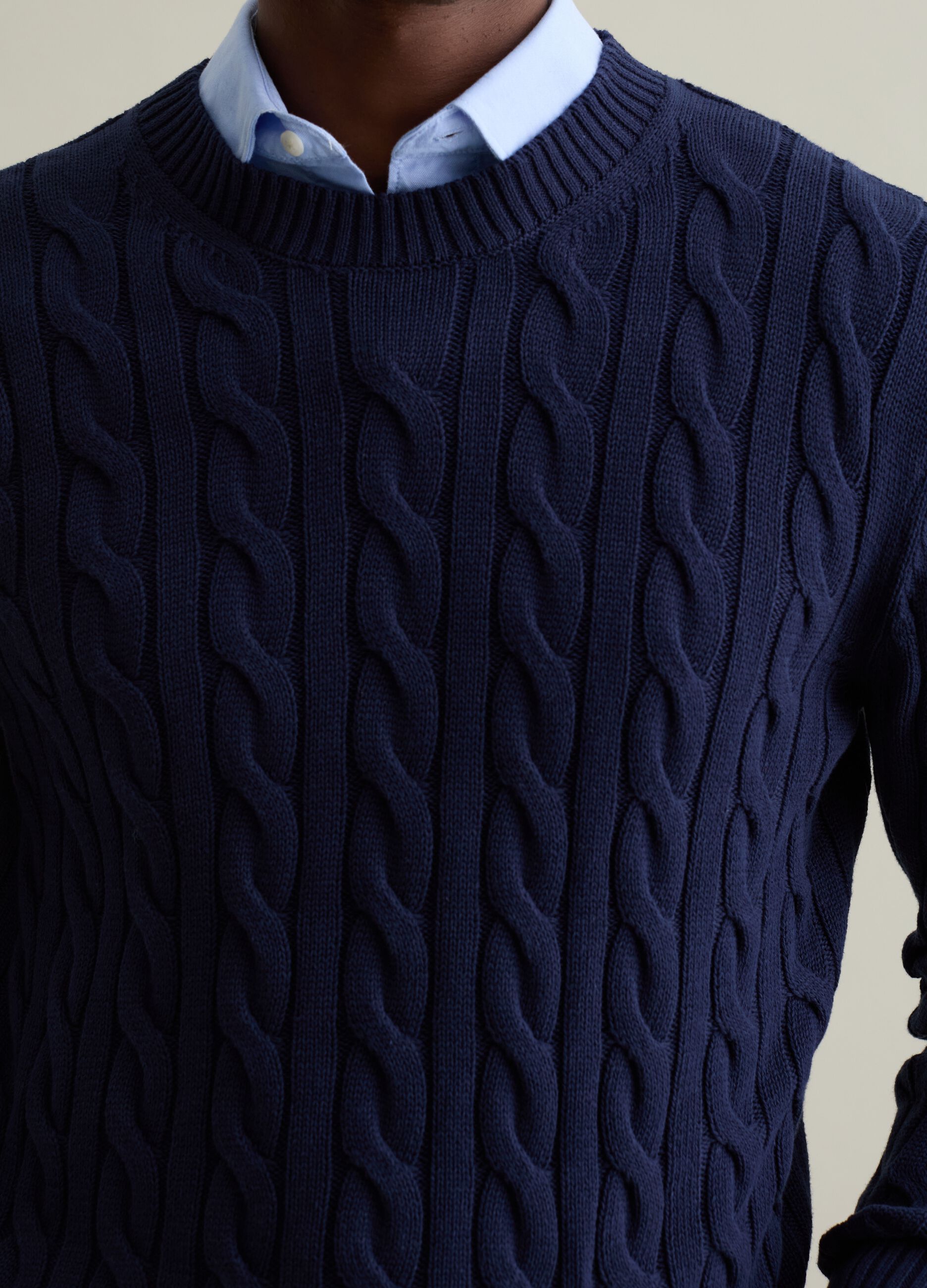 Pullover with cable-knit design