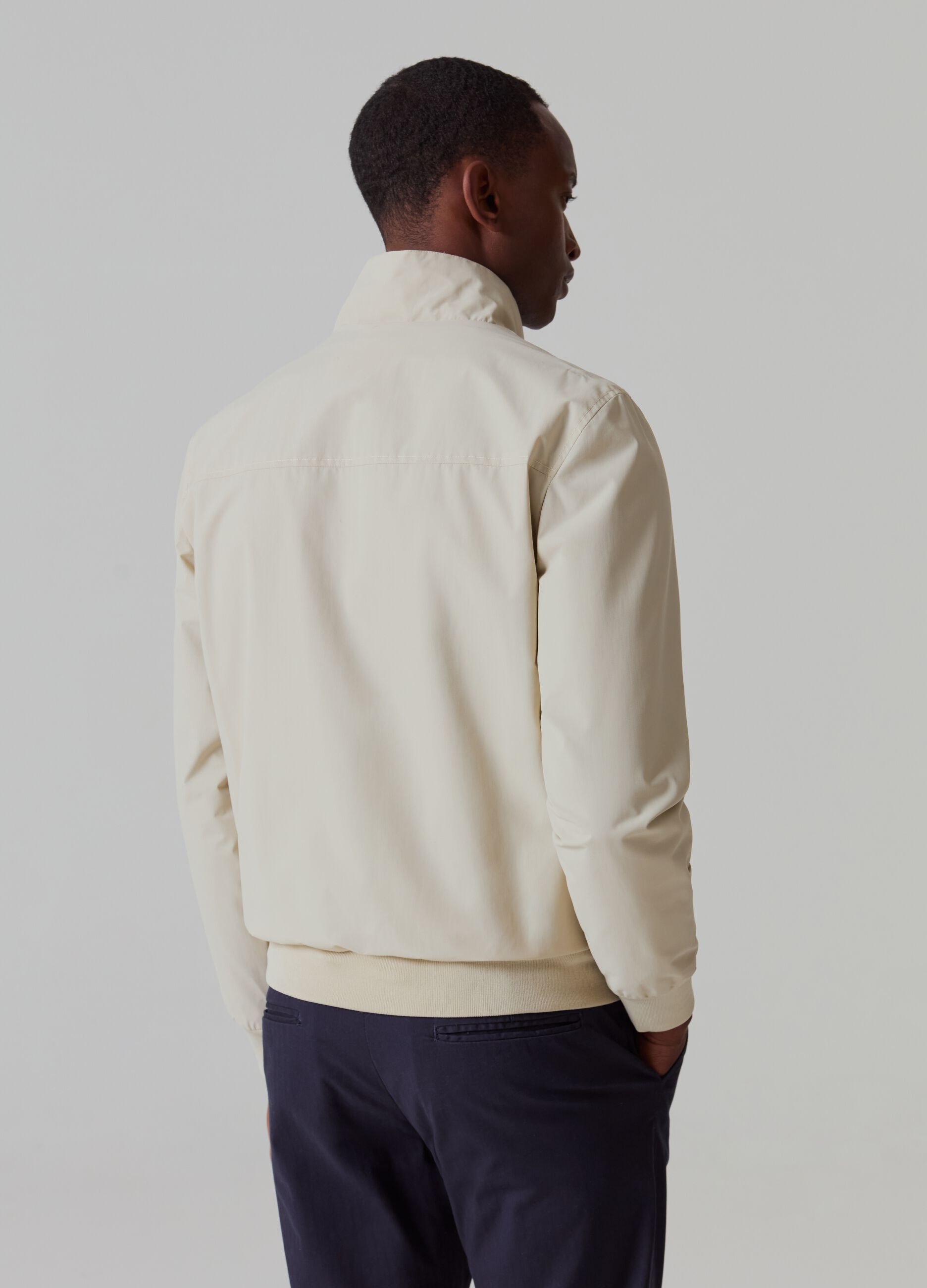 Full-zip bomber jacket with high neck