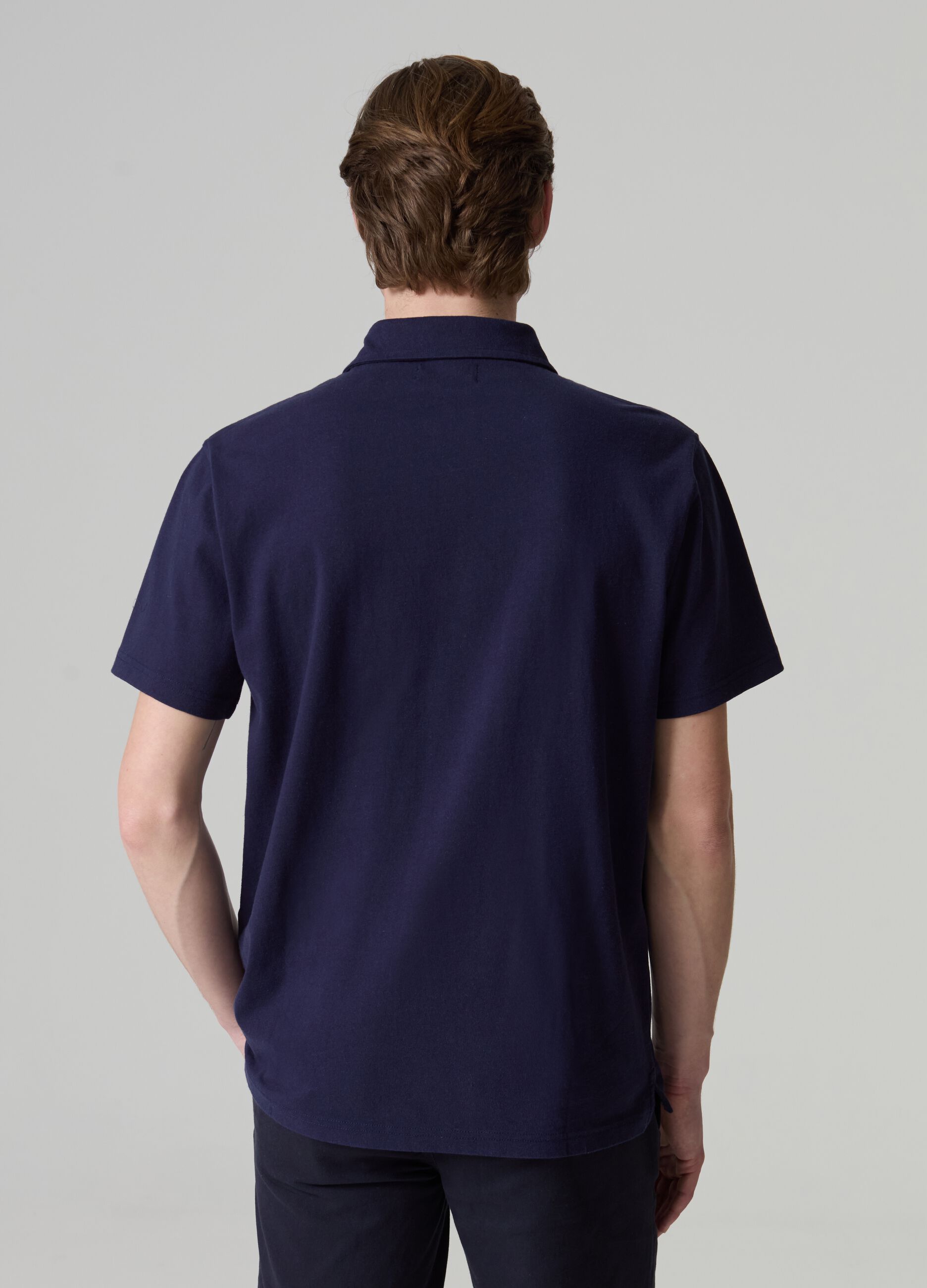 Piquet polo shirt with pocket and anchor embroidery_2