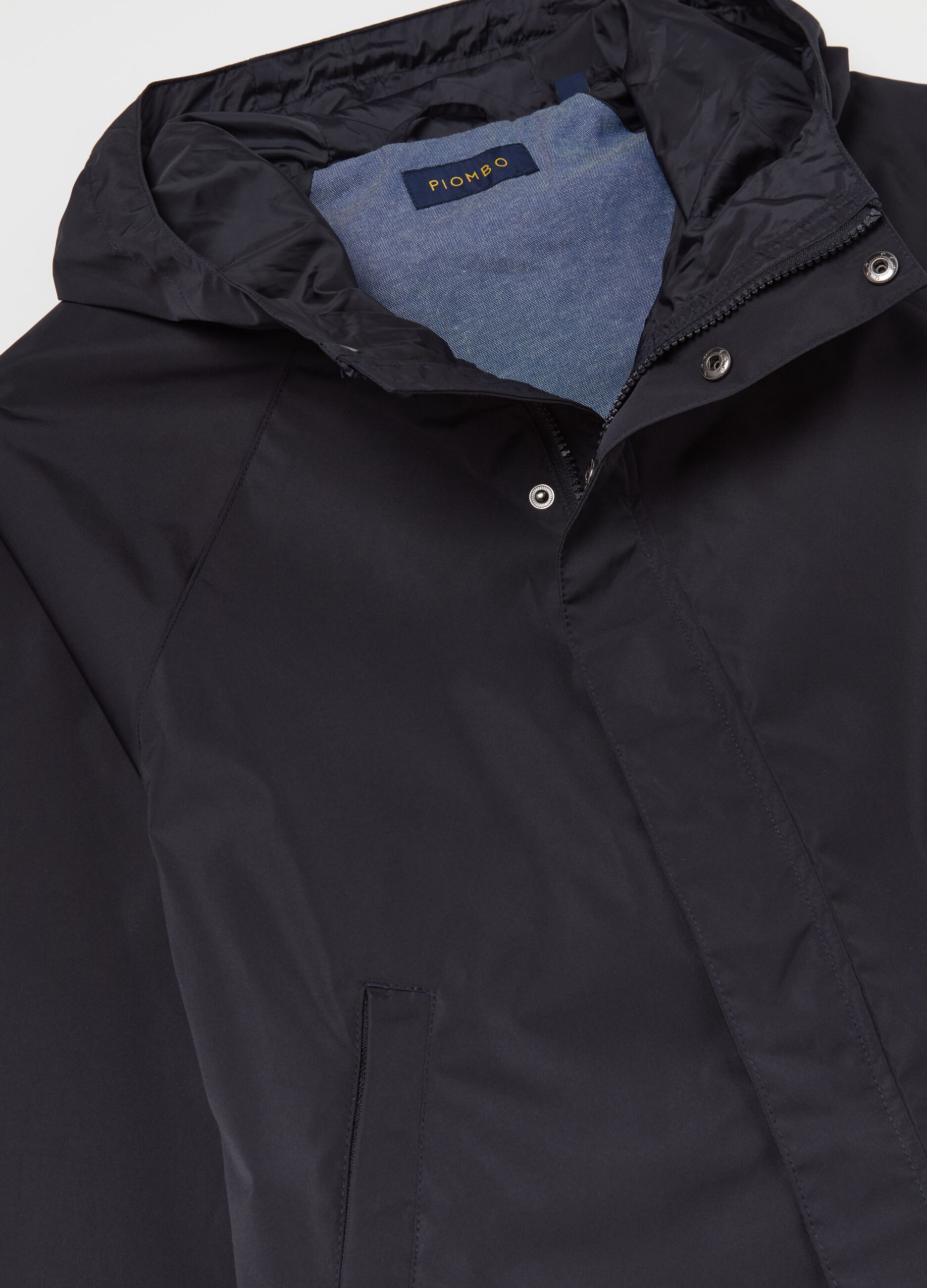 Man s Short waterproof jacket with hood PIOMBO