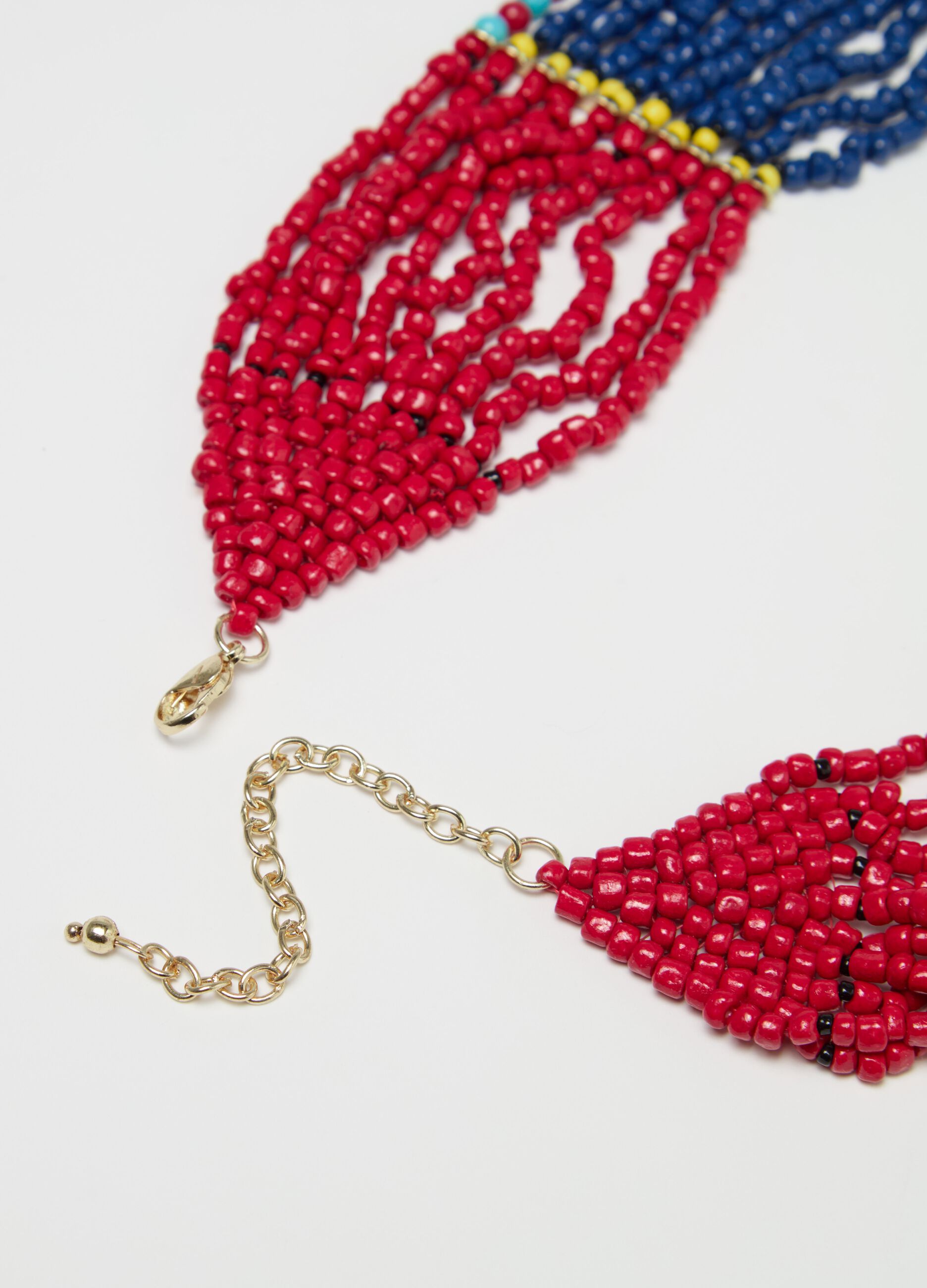 Collar de gargantilla color block con cuentas
