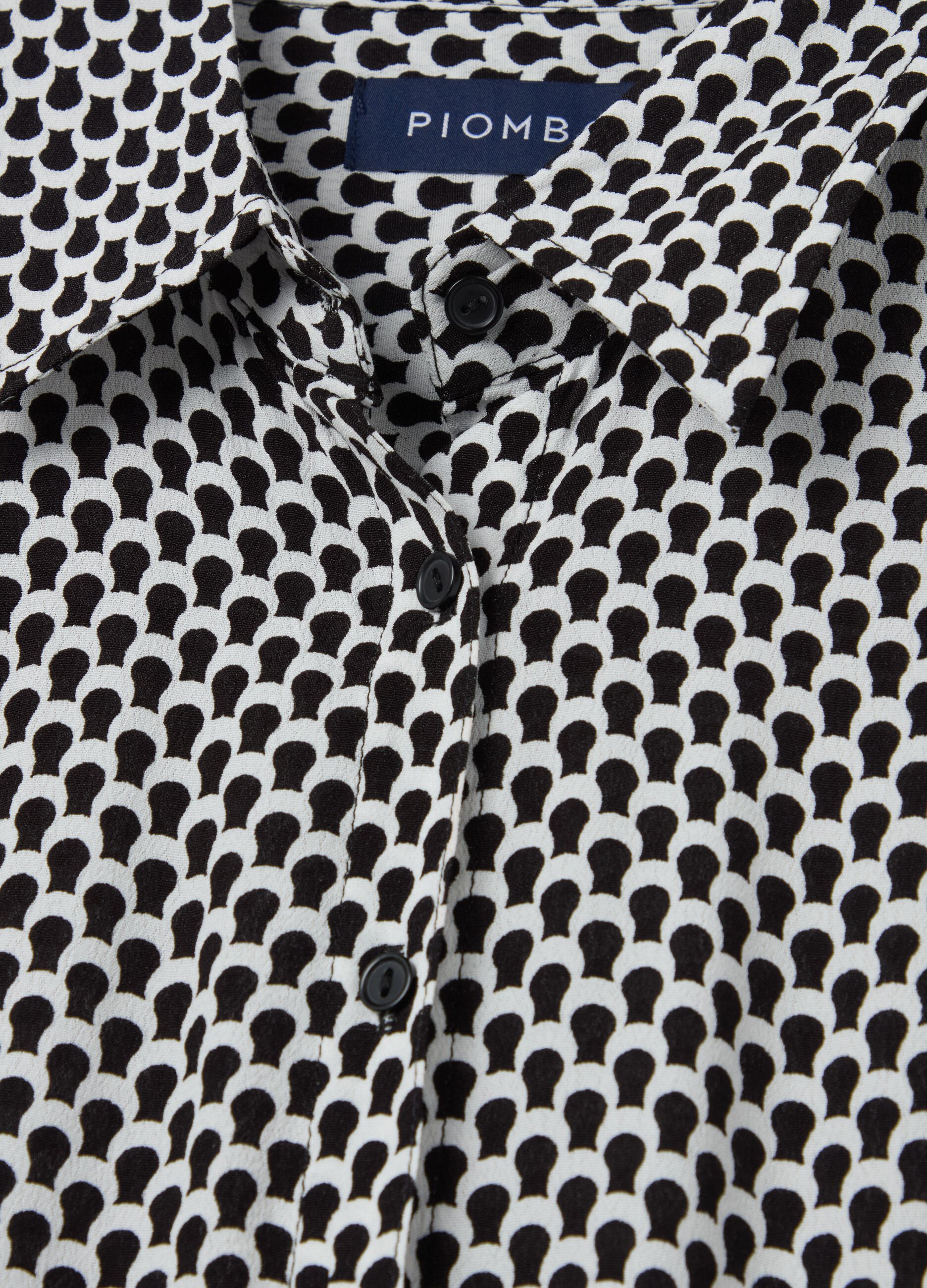 Vestido camisero de viscosa microestampado
