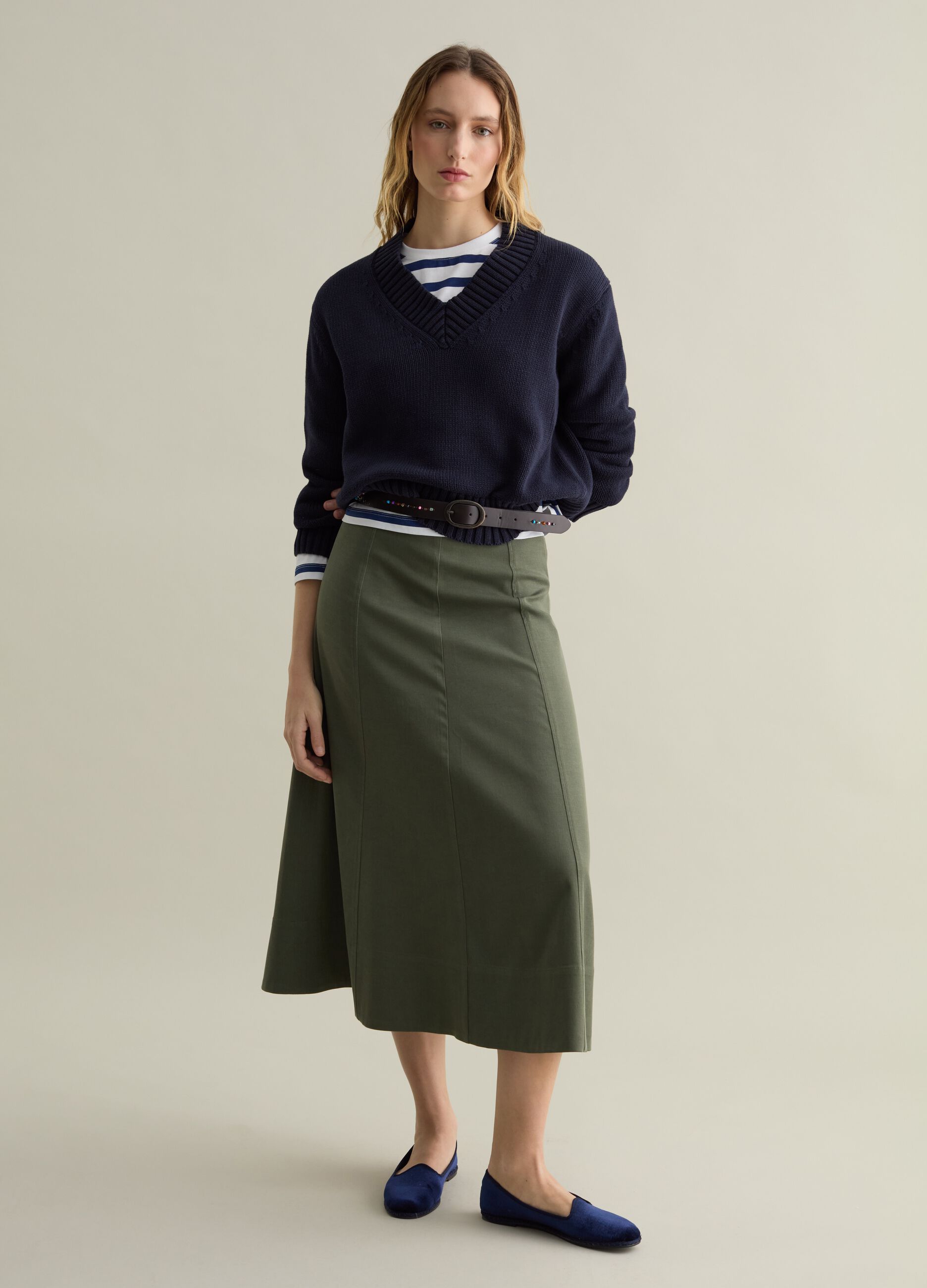 Falda plato midi