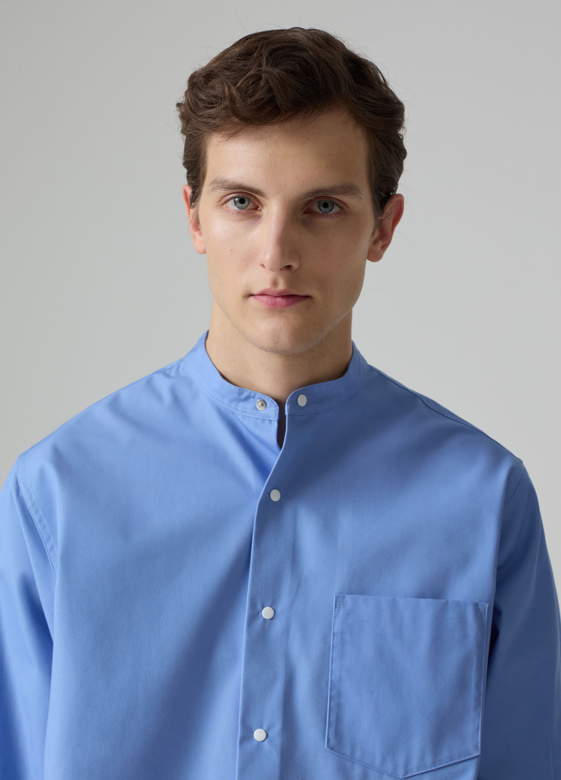 Selection regular-fit shirt with Mandarin collar