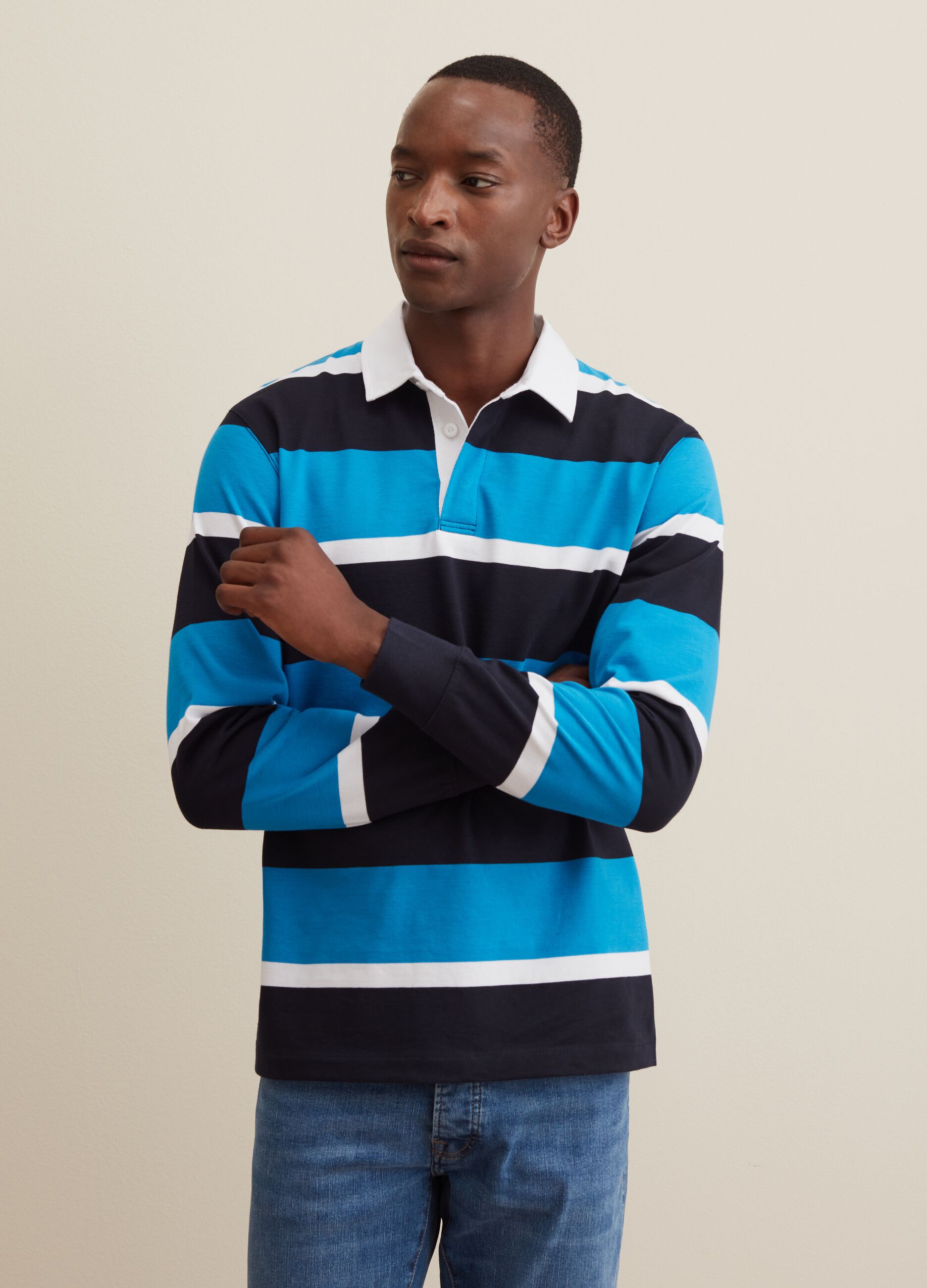 Black striped polo shirt new arrivals