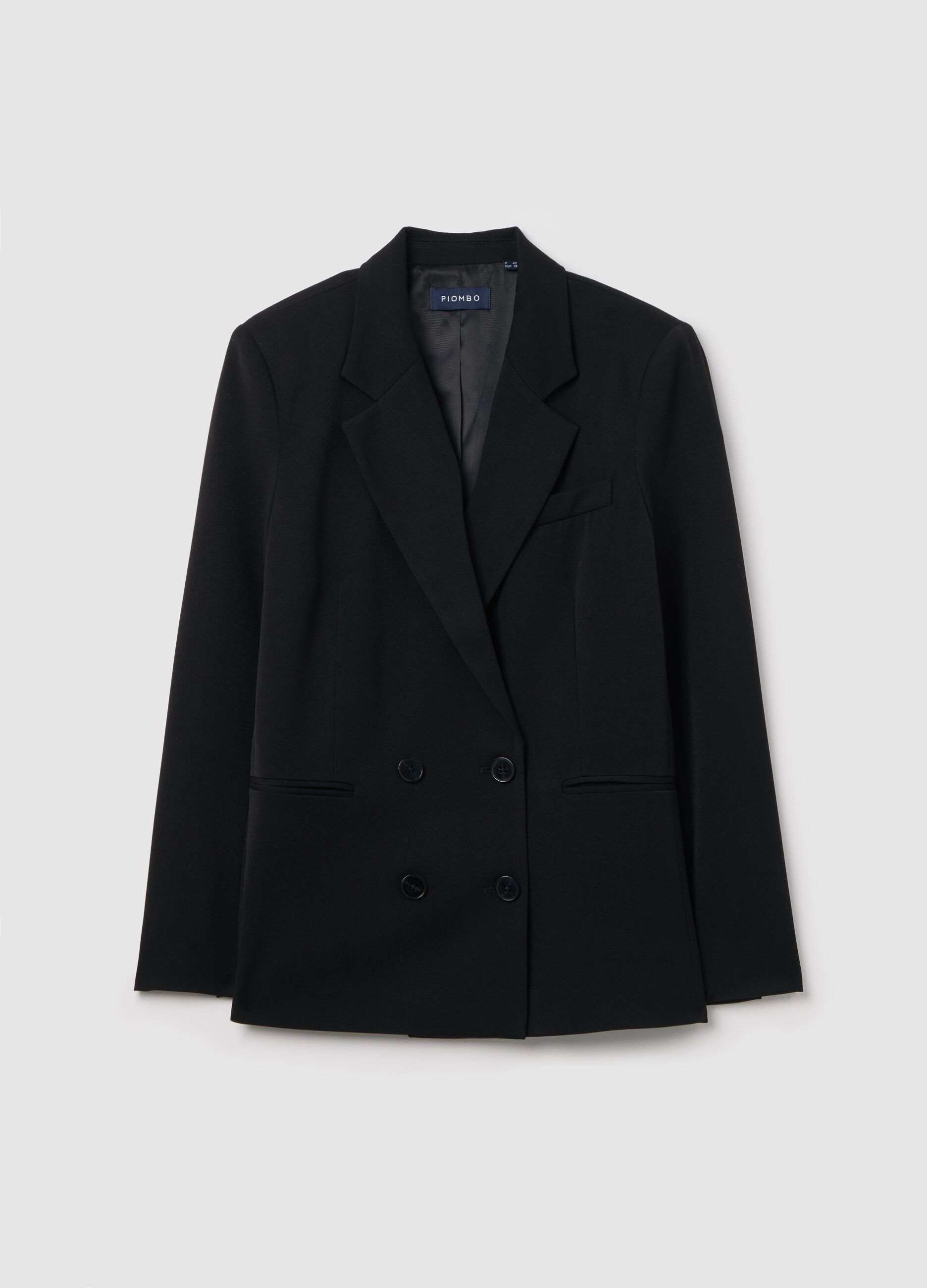 Solid colour double-breasted blazer