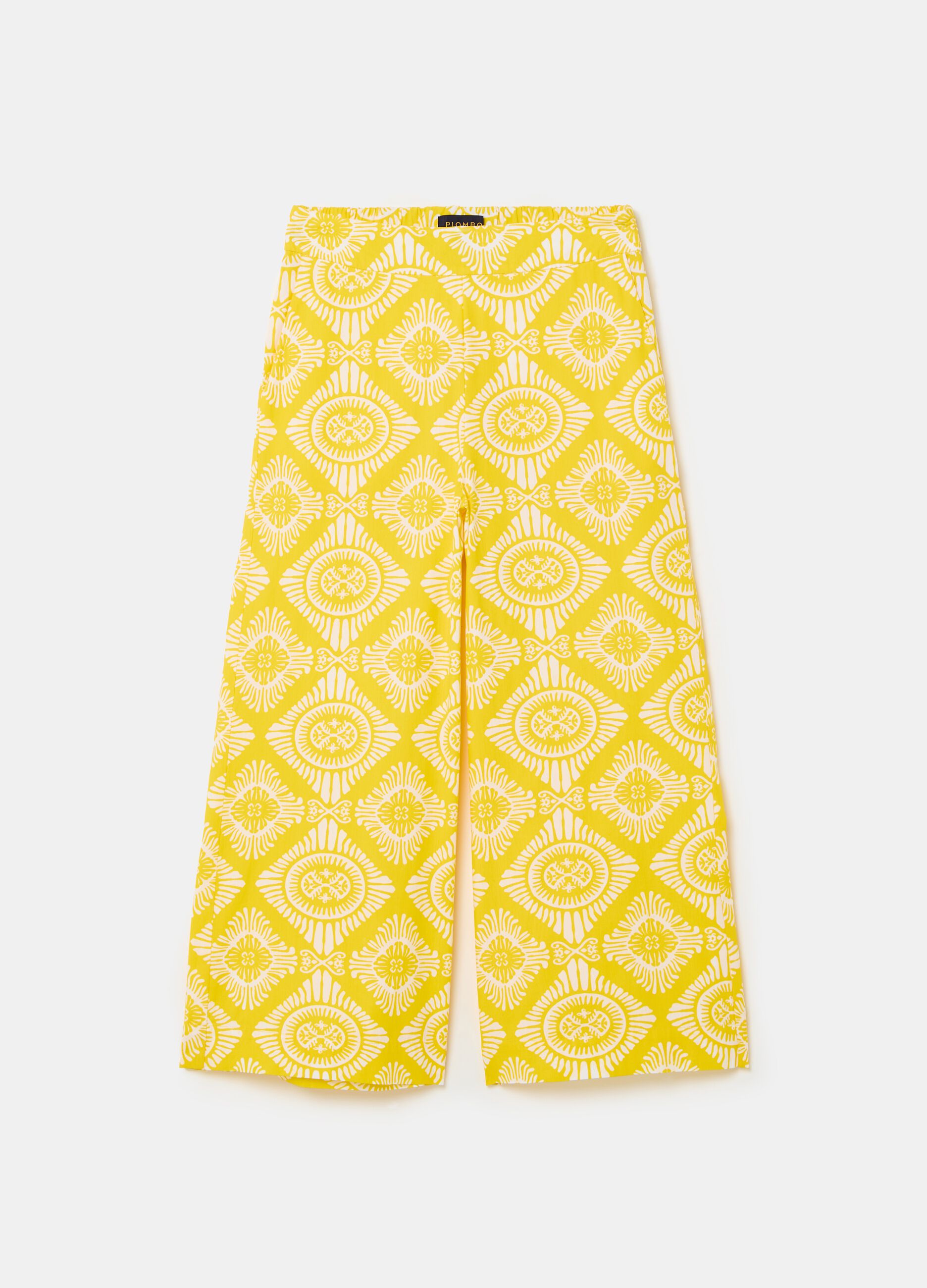 Pantalón wide leg con estampado étnico_3
