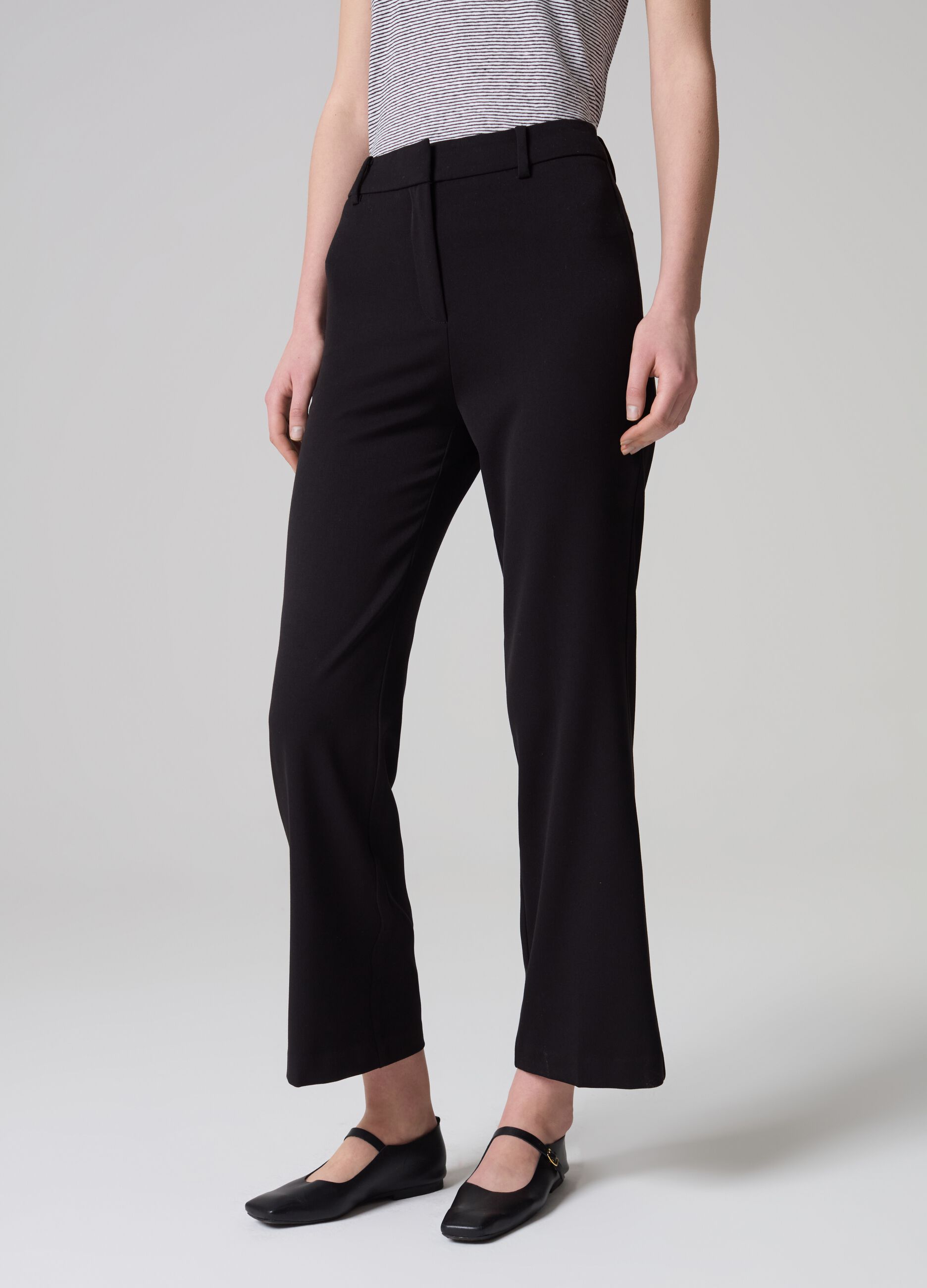 Contemporary flare-fit crop trousers