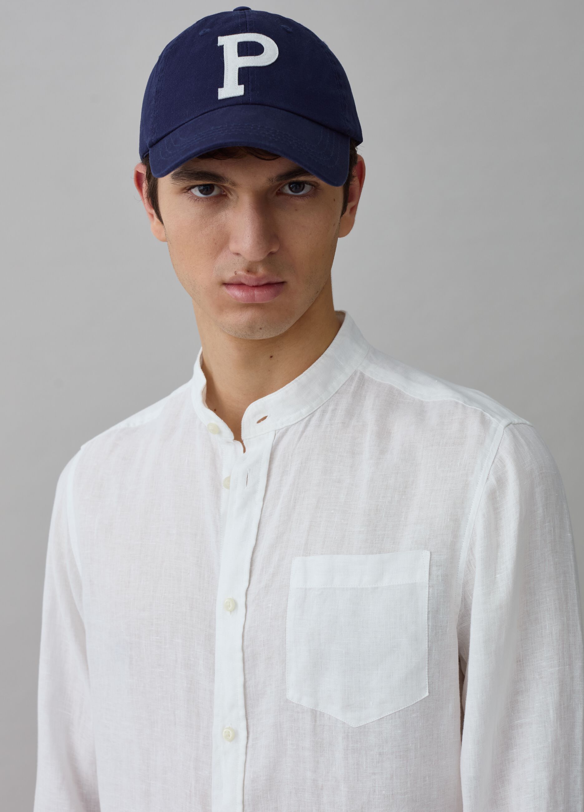 Camisa de lino con cuello mao_1