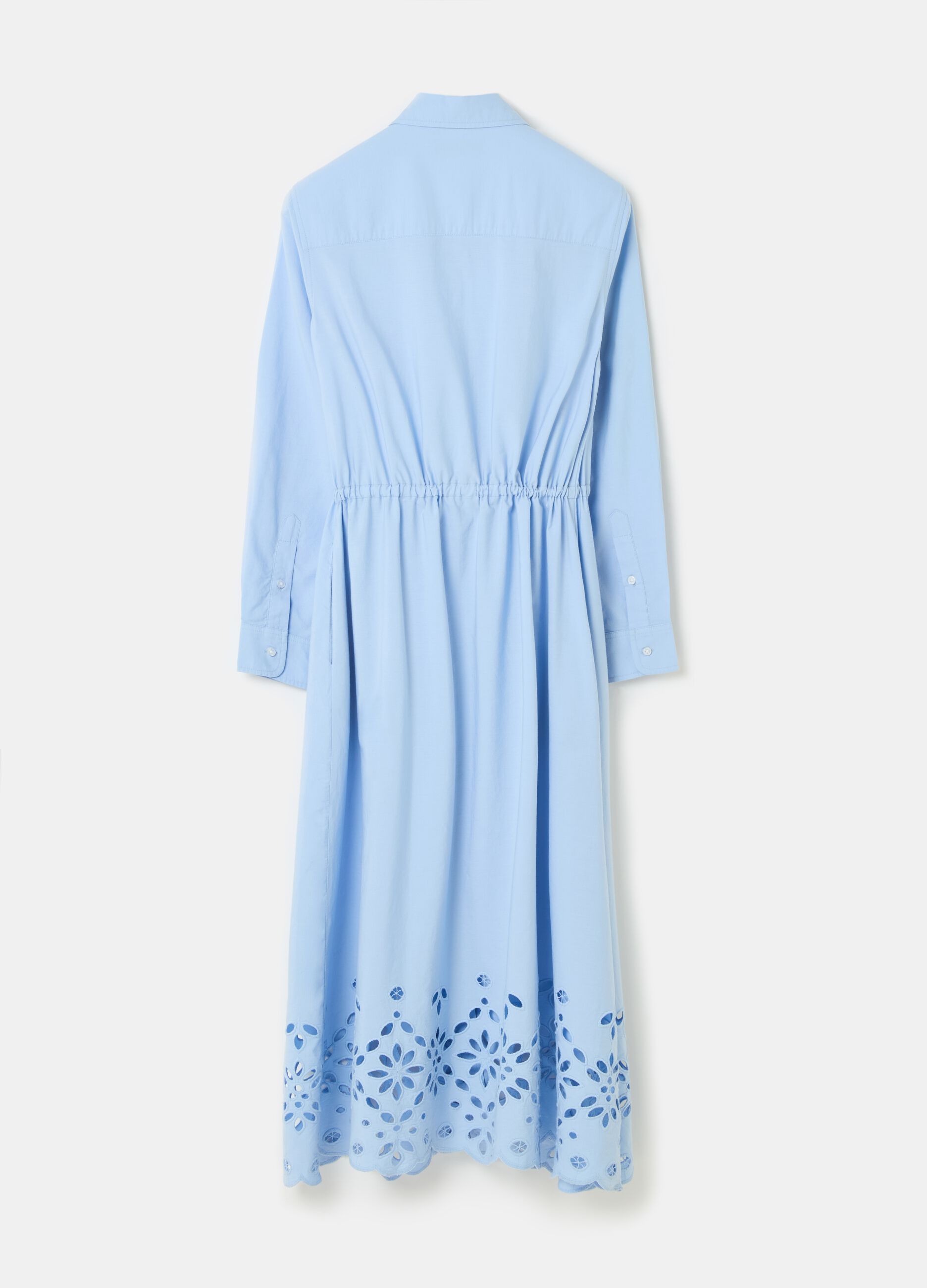 Vestido camisero largo bajo de bordado inglés_4