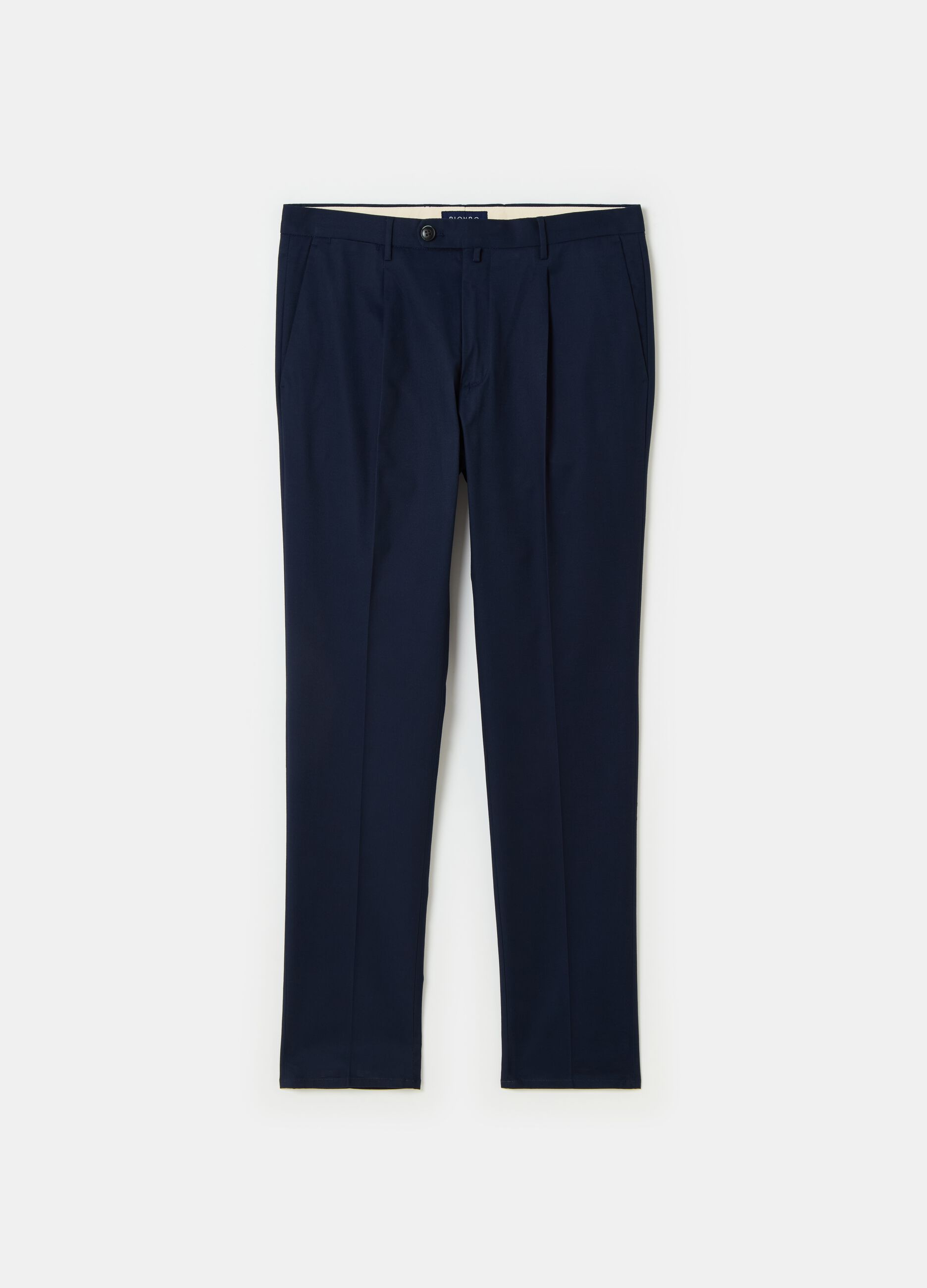 Contemporary chino trousers with darts