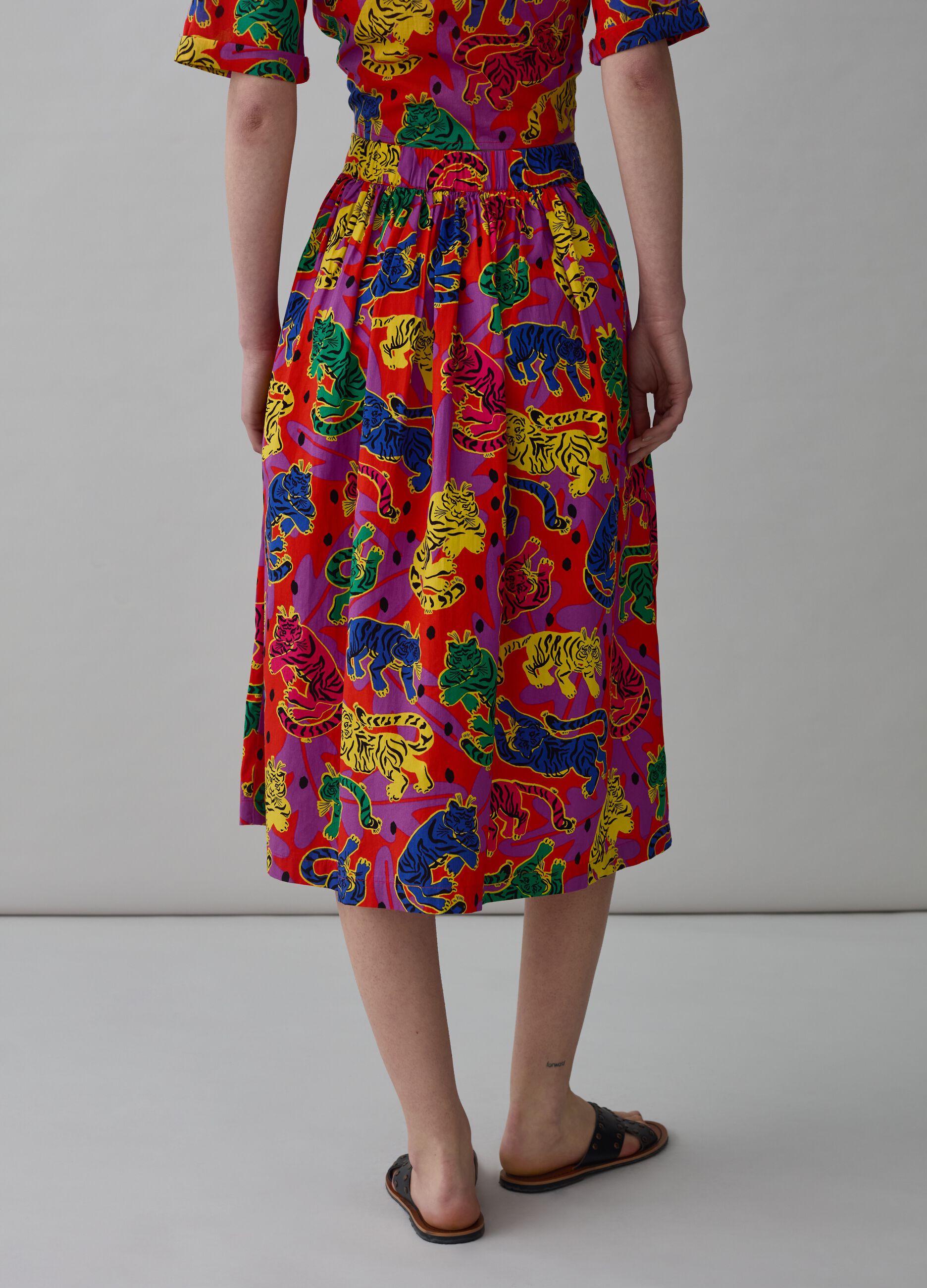 Full midi skirt with tigers print_2