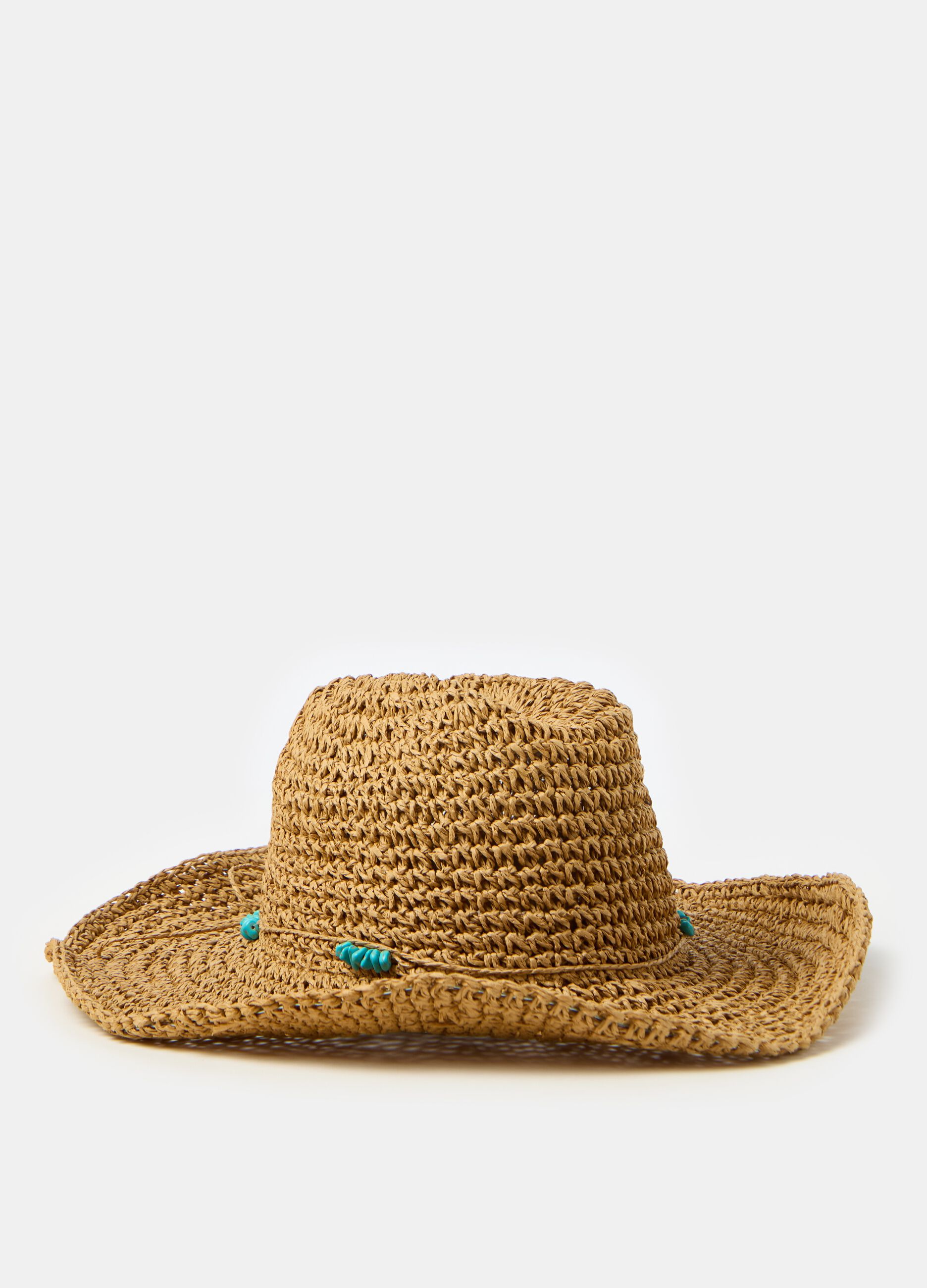 Straw hat with stones_0