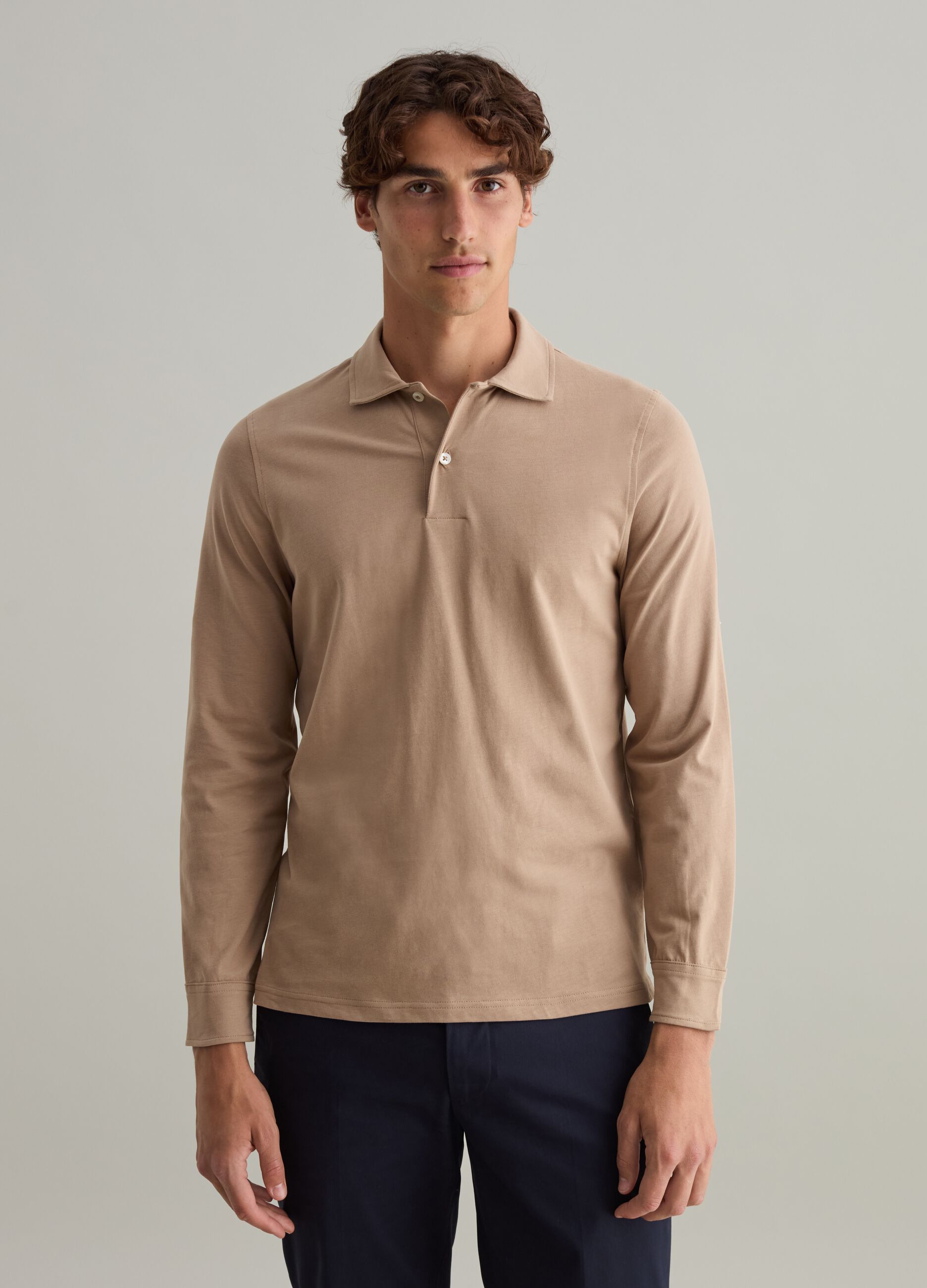 Polo Italien en Coton pour Hommes Manches Longues et Courtes PIOMBO