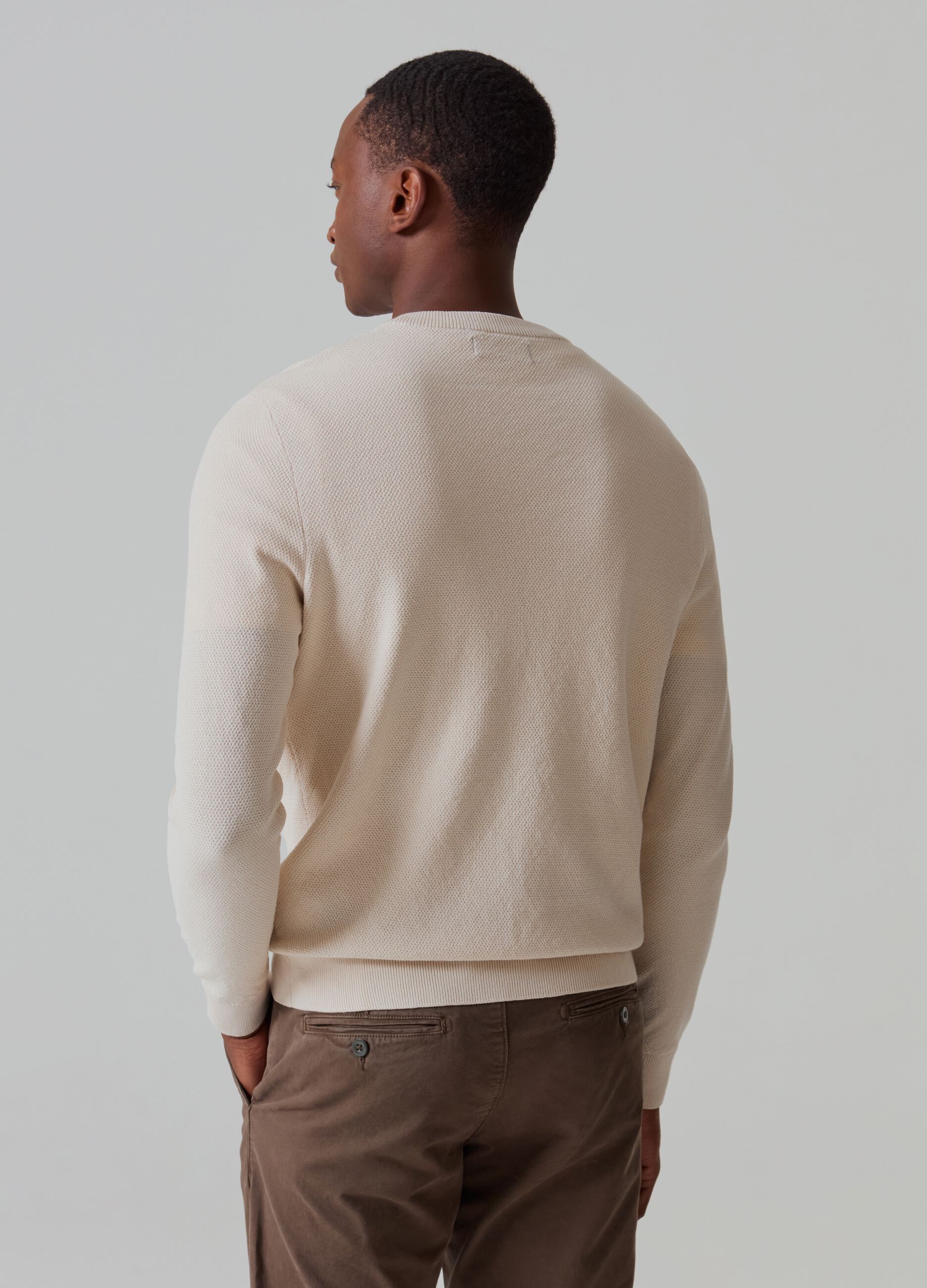 Cotton pullover with diamond micro weave_2