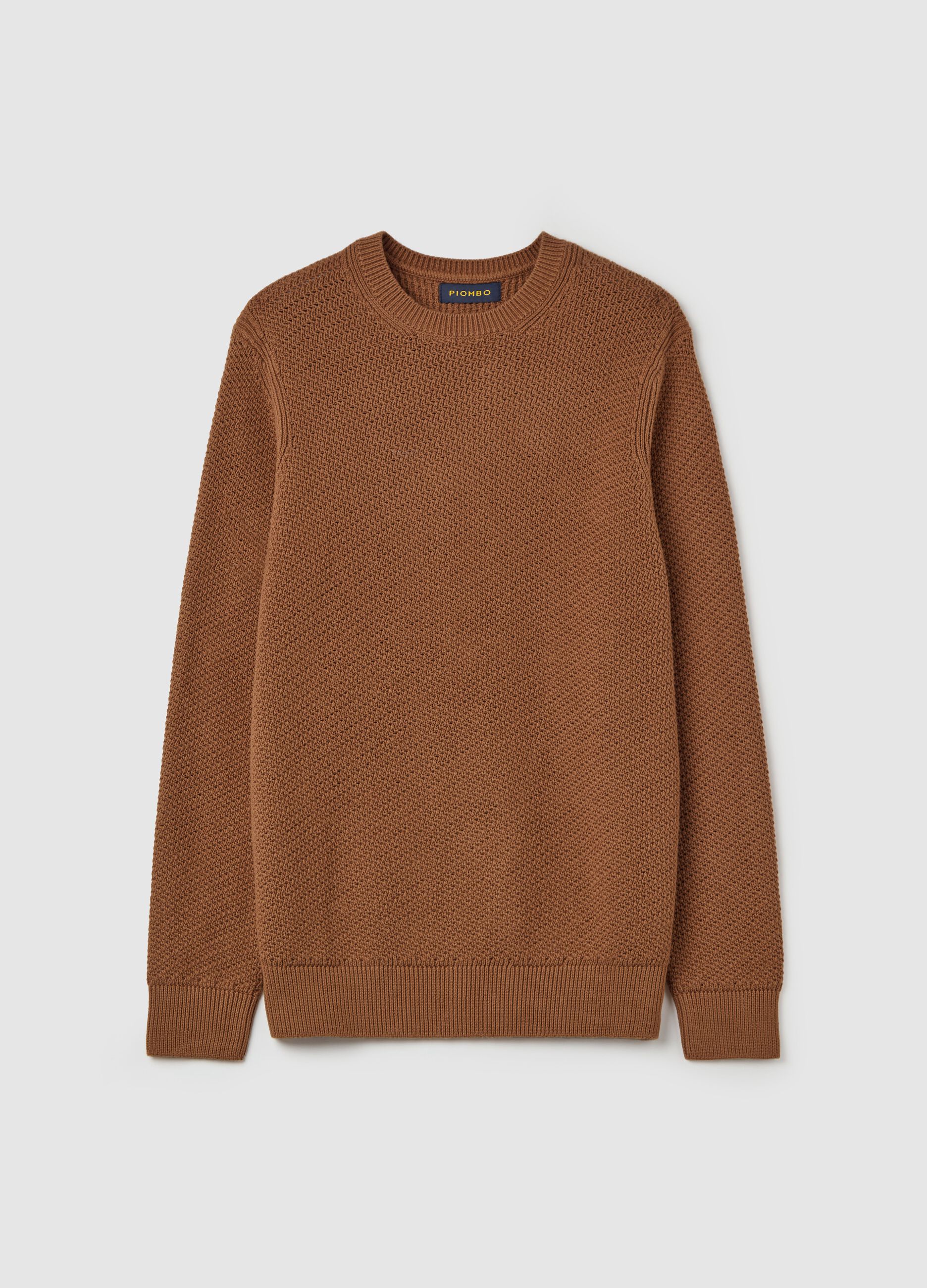 Cotton pullover with weave