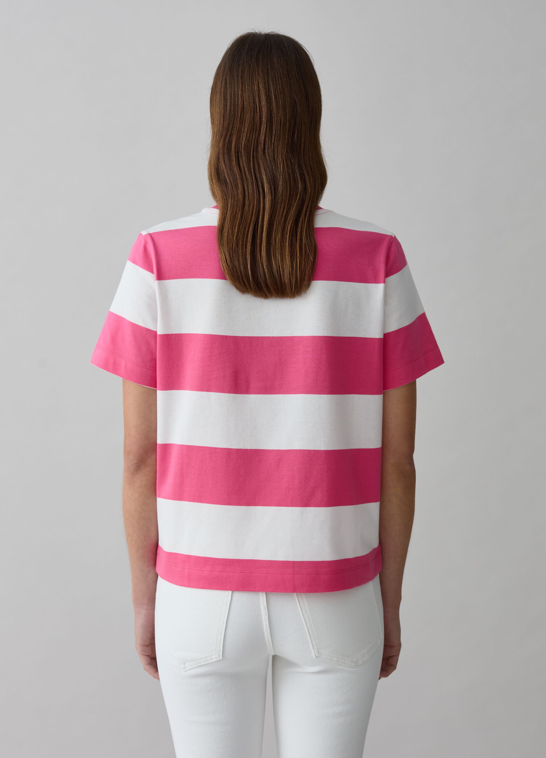 Camiseta de algodón de rayas_2