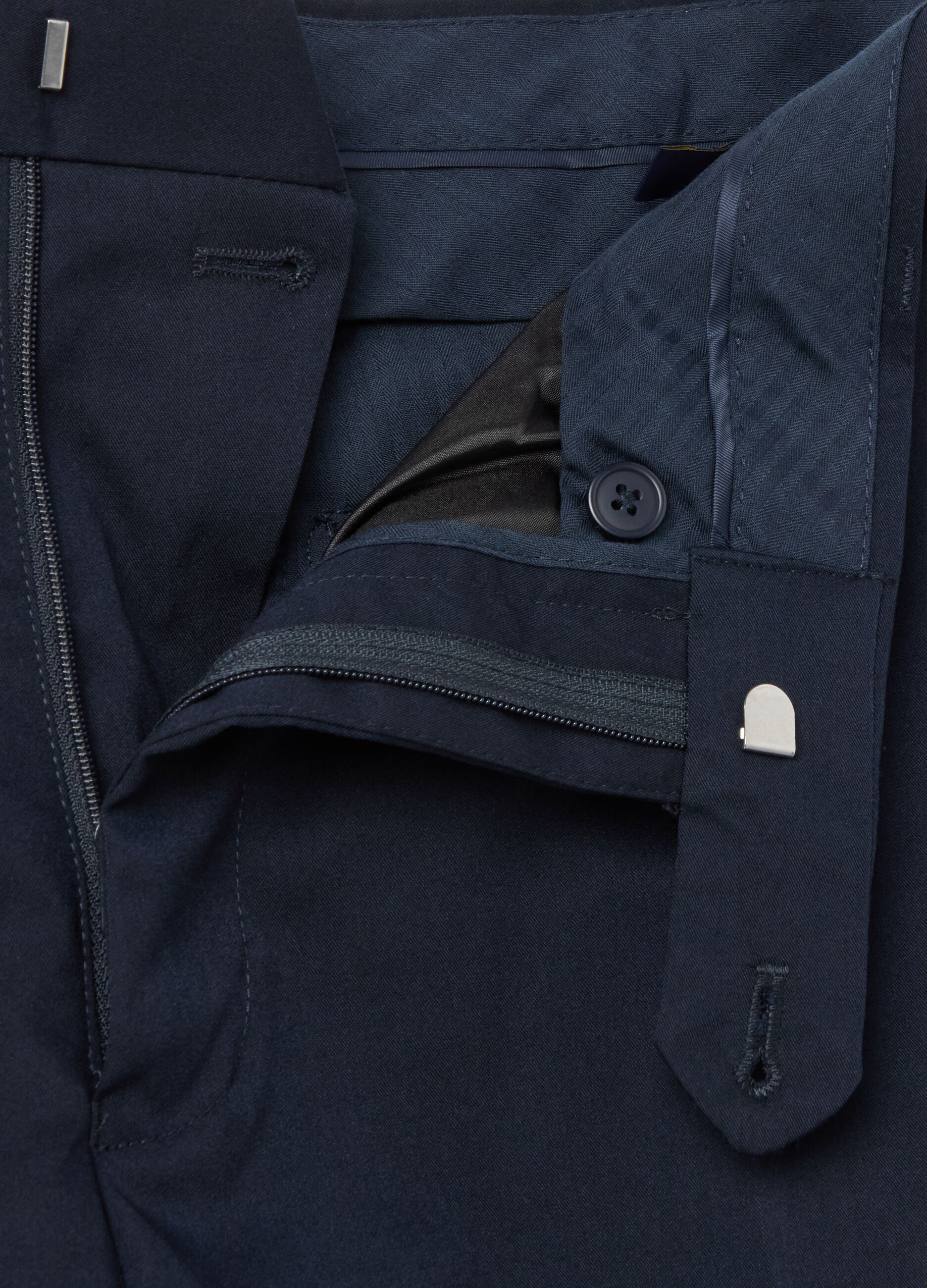 Regular-fit, solid colour smart trousers