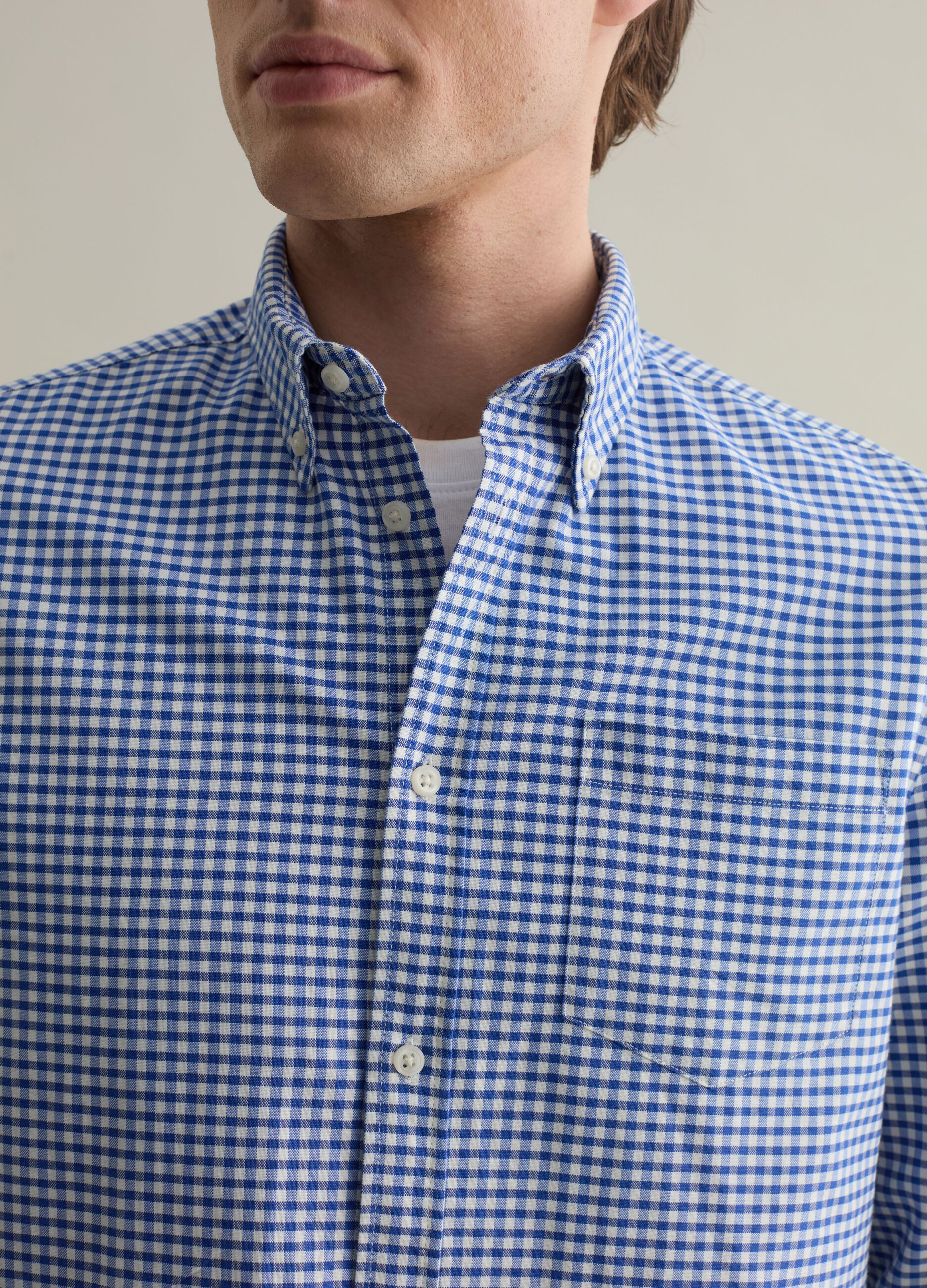 Camisa de algodón oxford de cuadritos