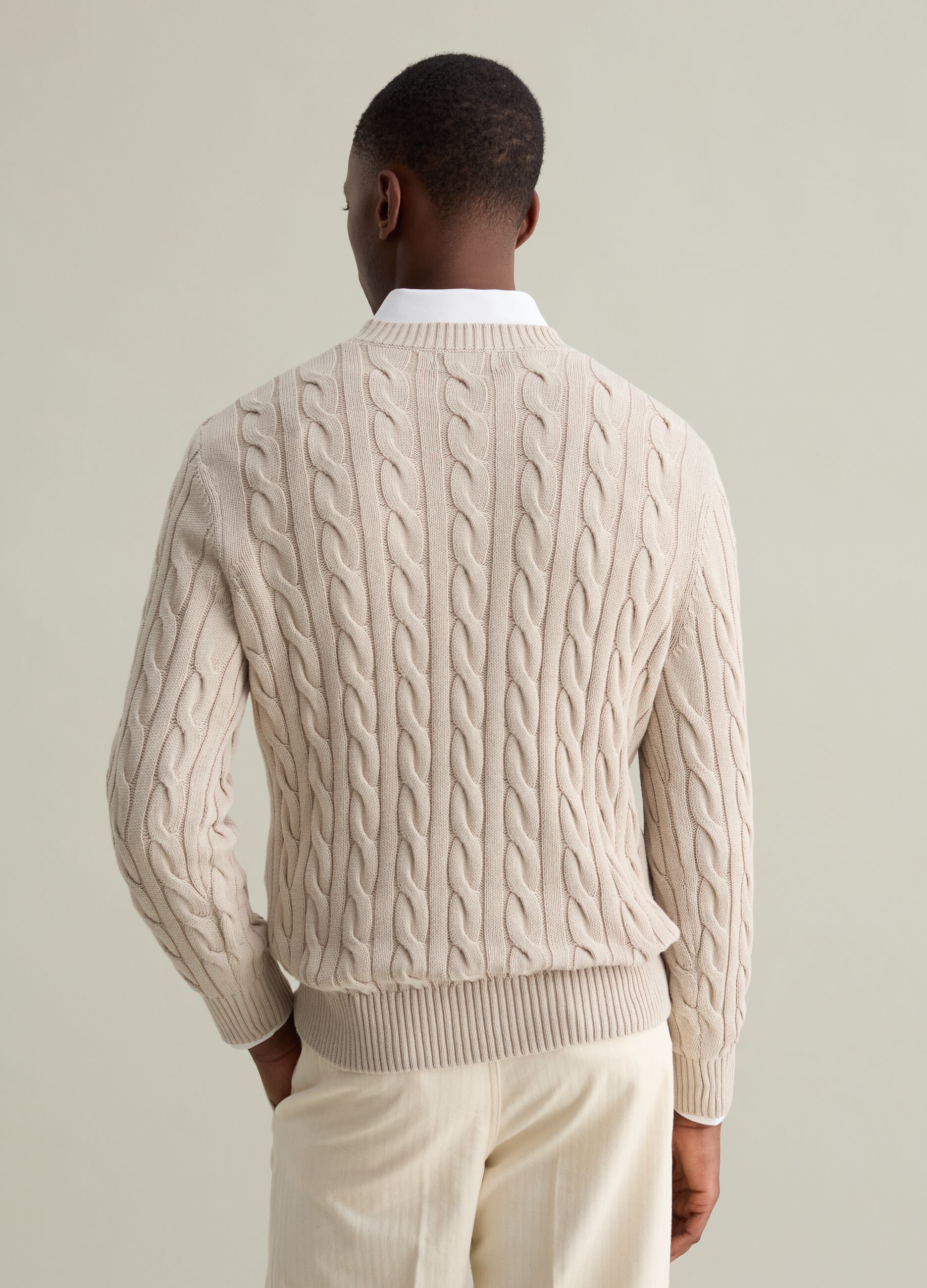 Pullover with cable-knit design
