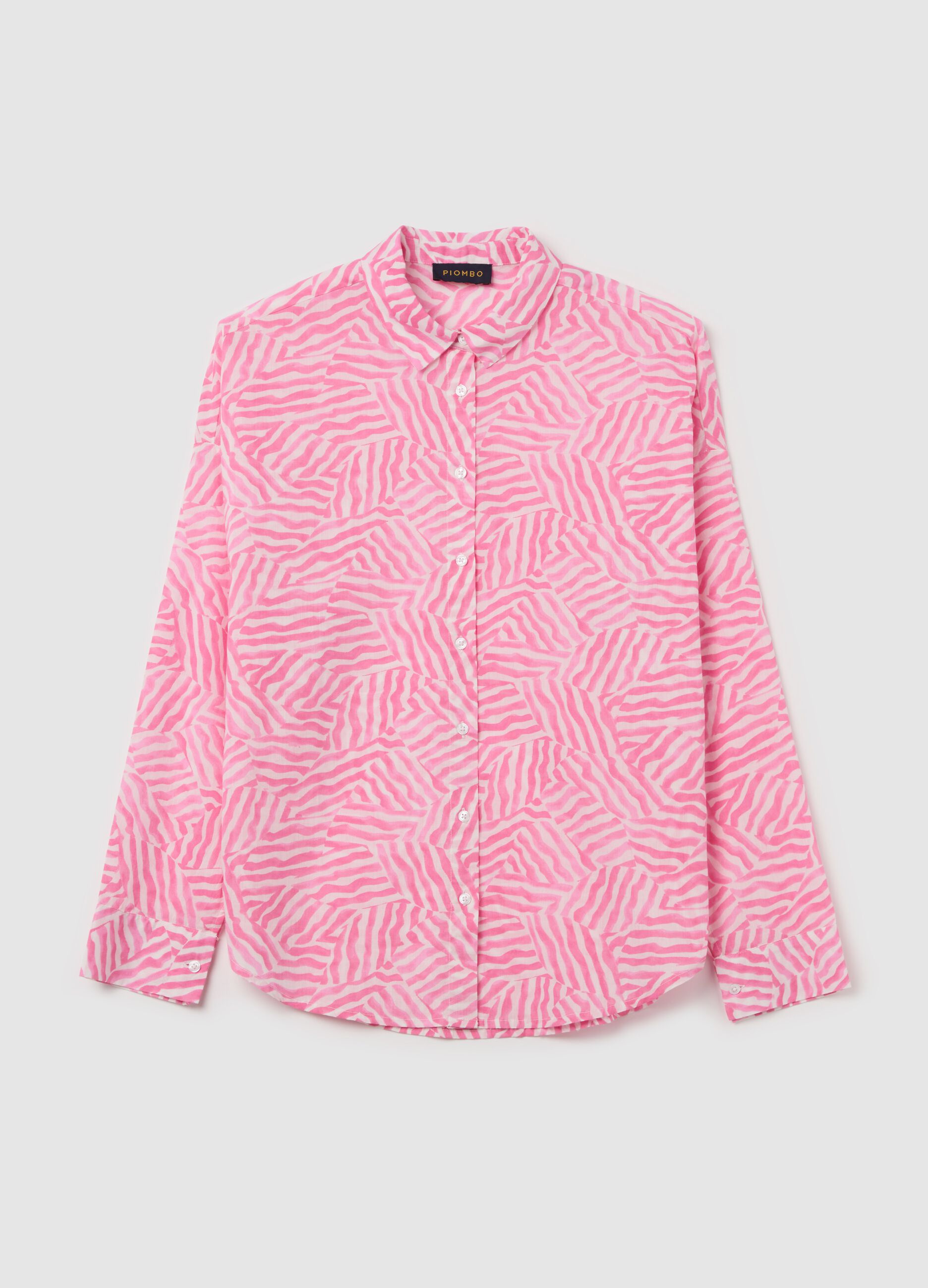 Cotton shirt with patterned print