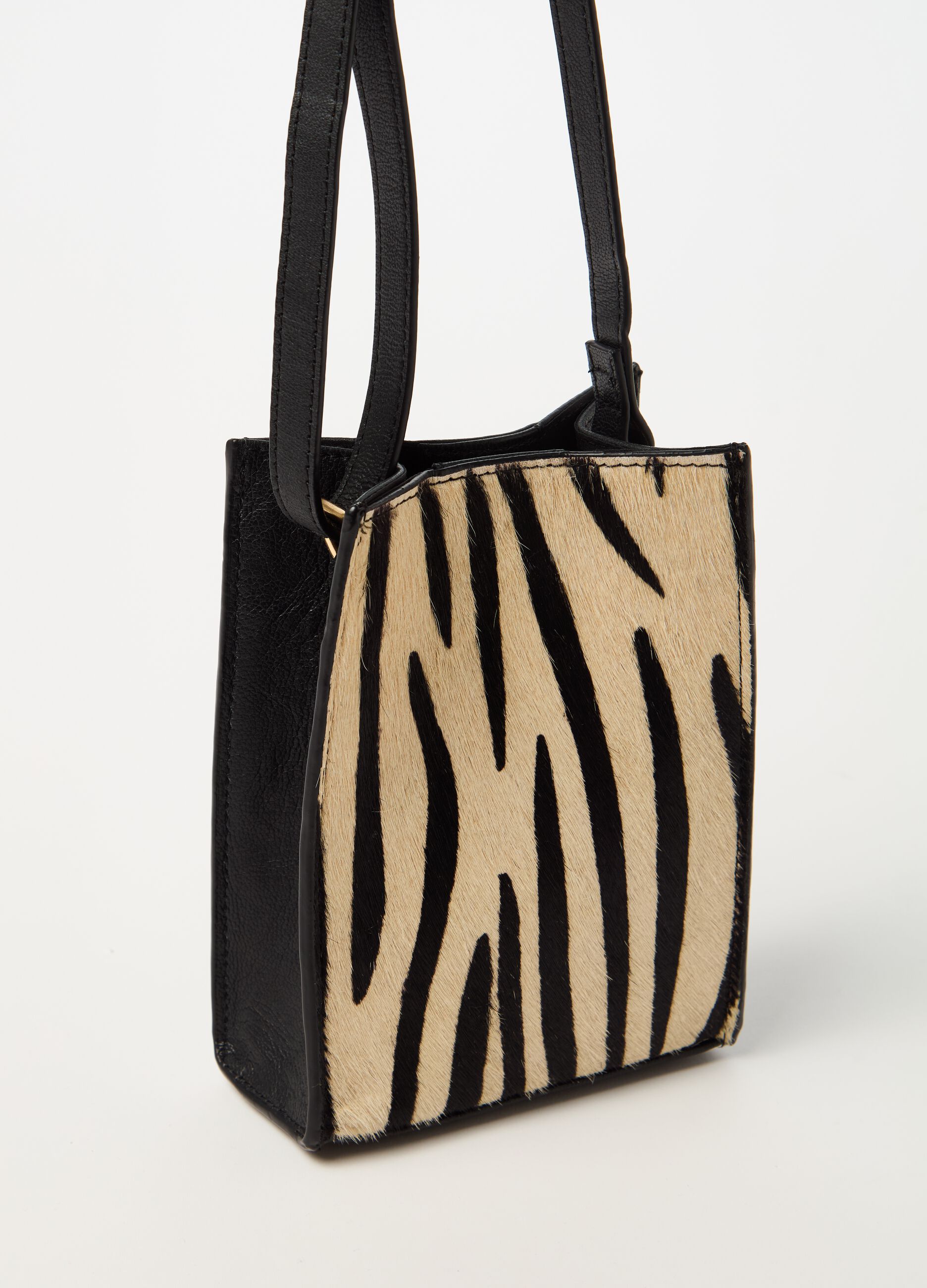 Mini bag in zebra horsehair