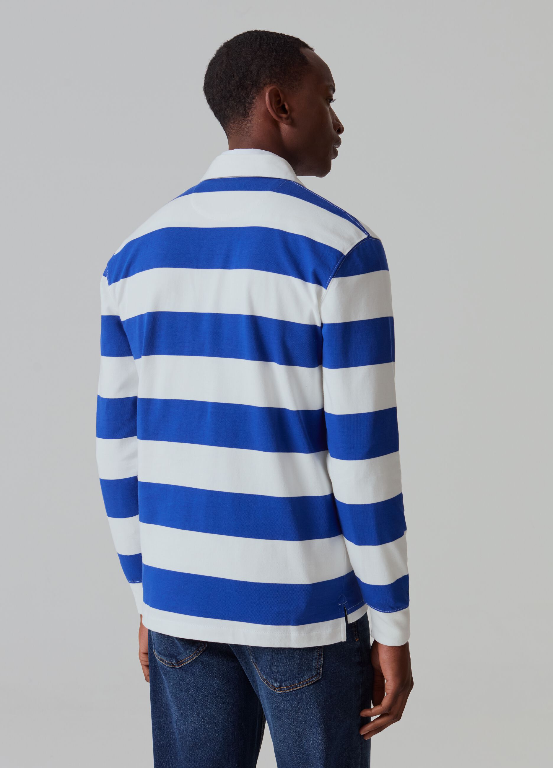 Striped polo shirt with long sleeves_2