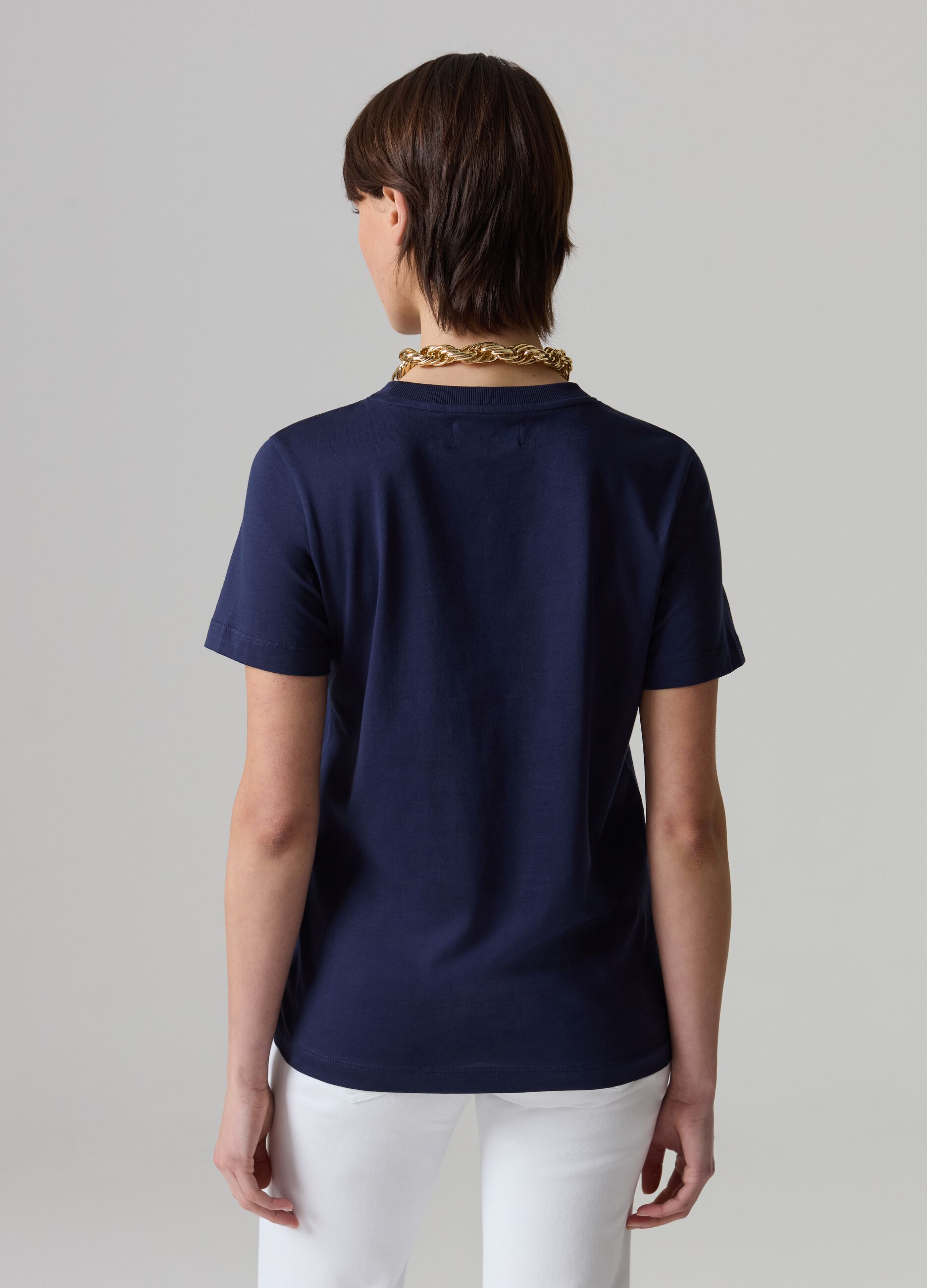 Supima cotton T-shirt with round neck_2