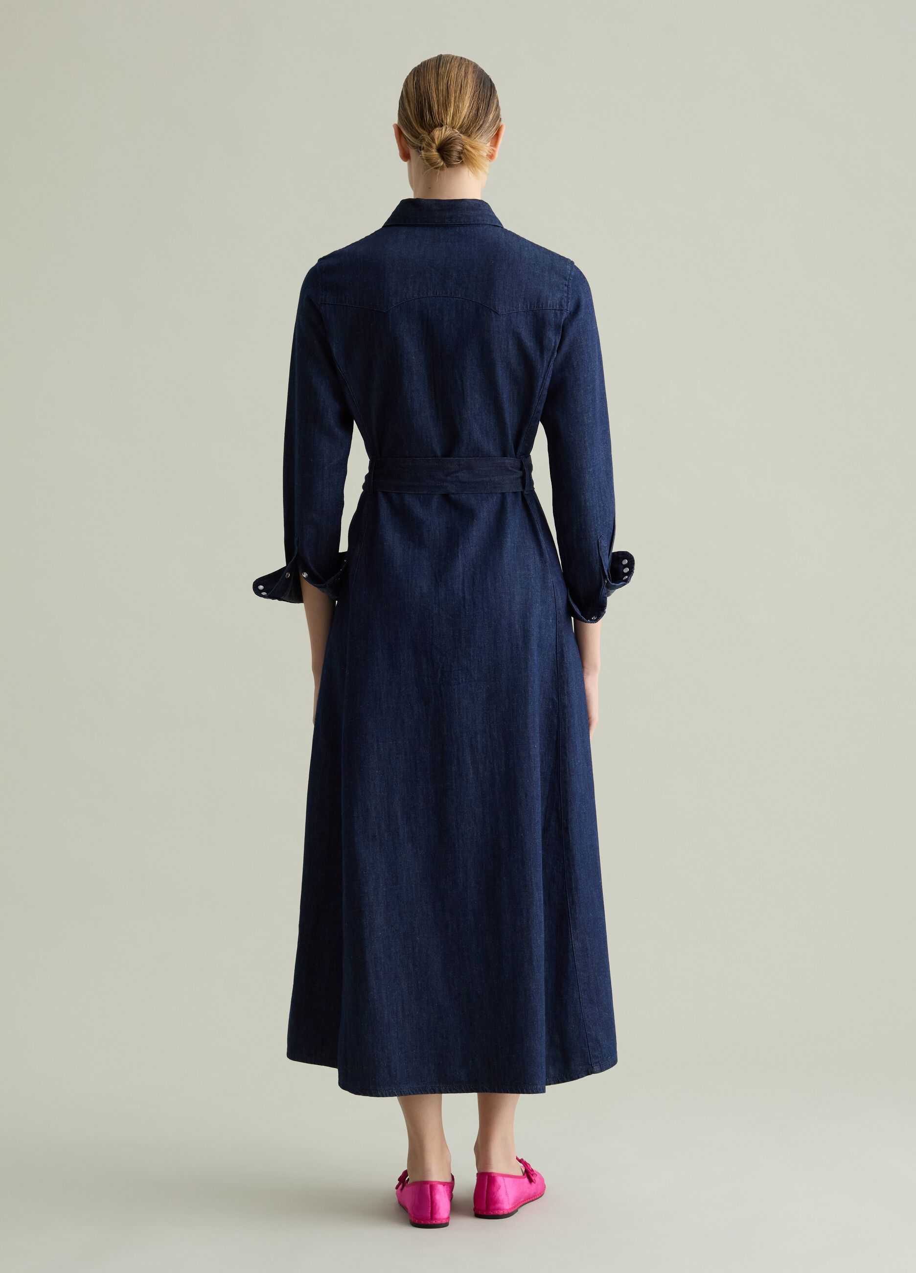 Vestido camisero de denim