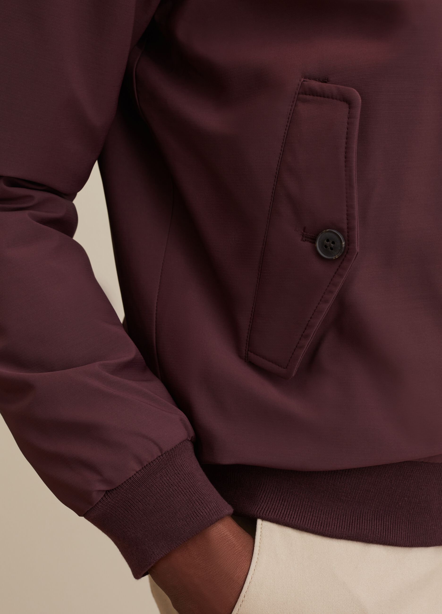Man s Burgundy Bomber jacket with high neck PIOMBO
