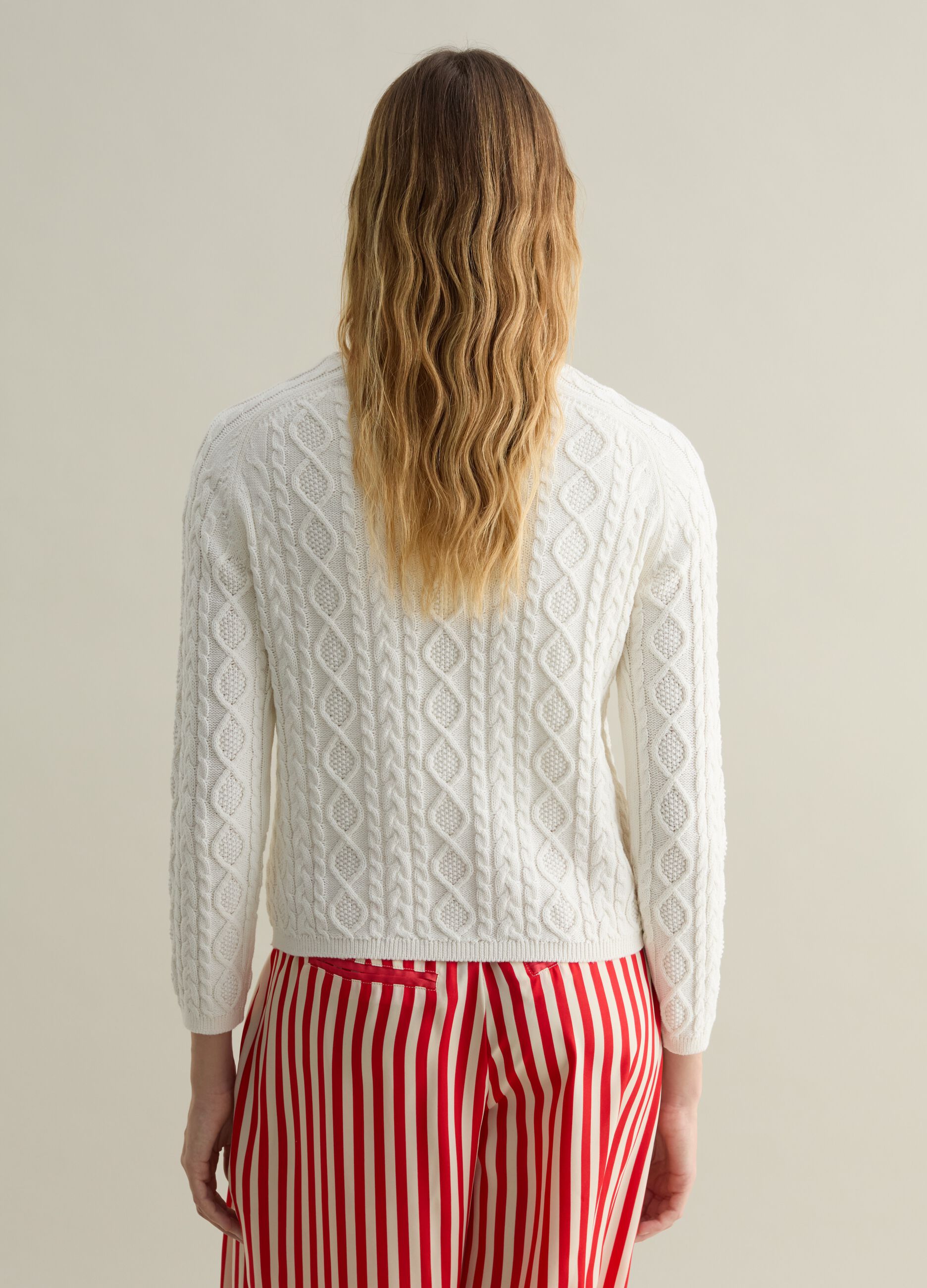 Jersey de trenzas con motivo de rombos