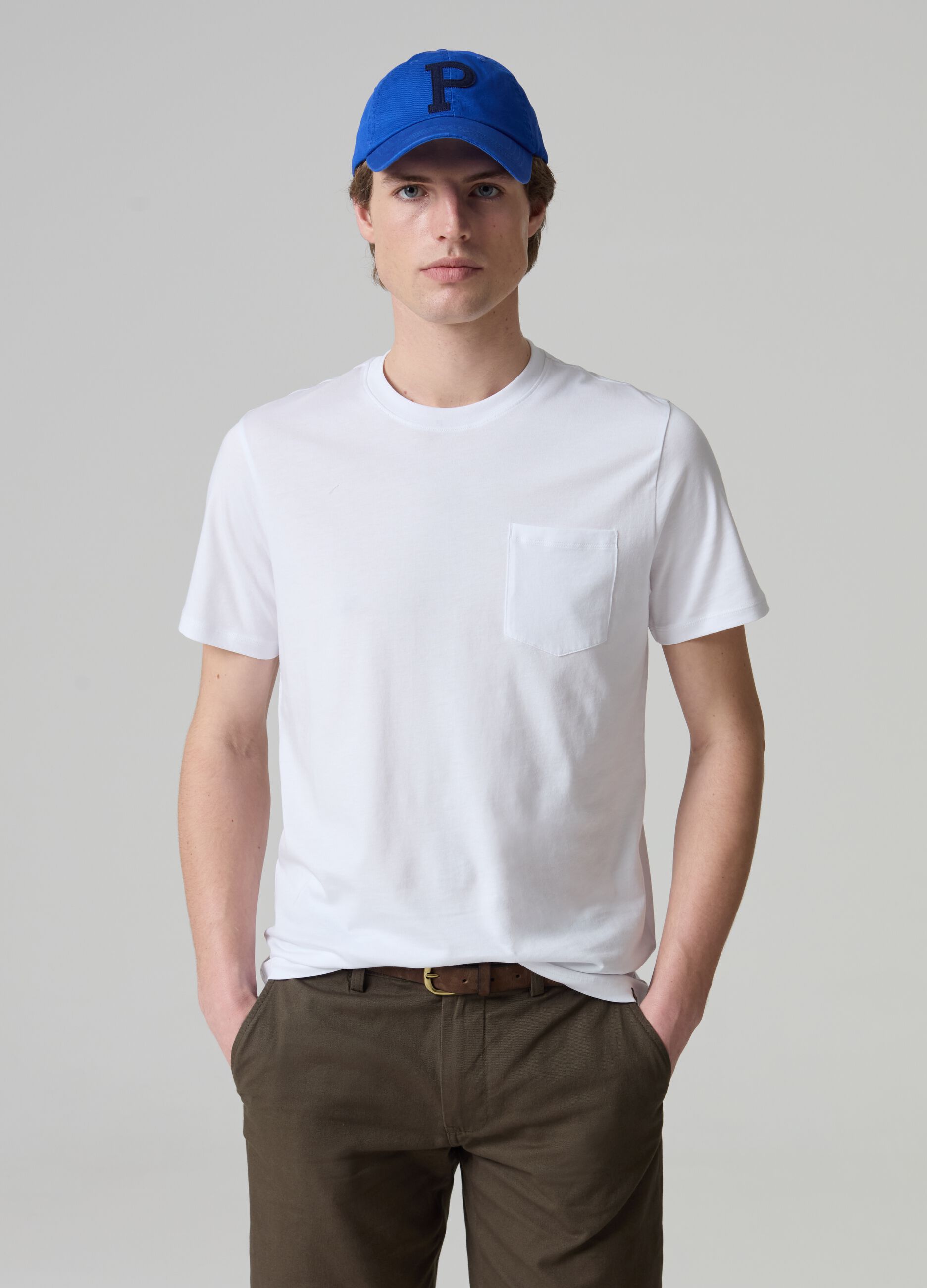 Supima cotton T-shirt with pocket