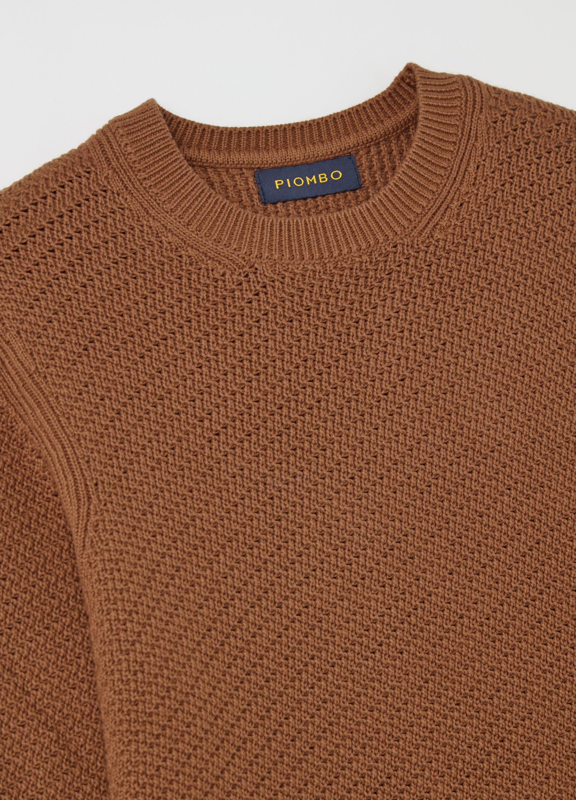 Cotton pullover with weave