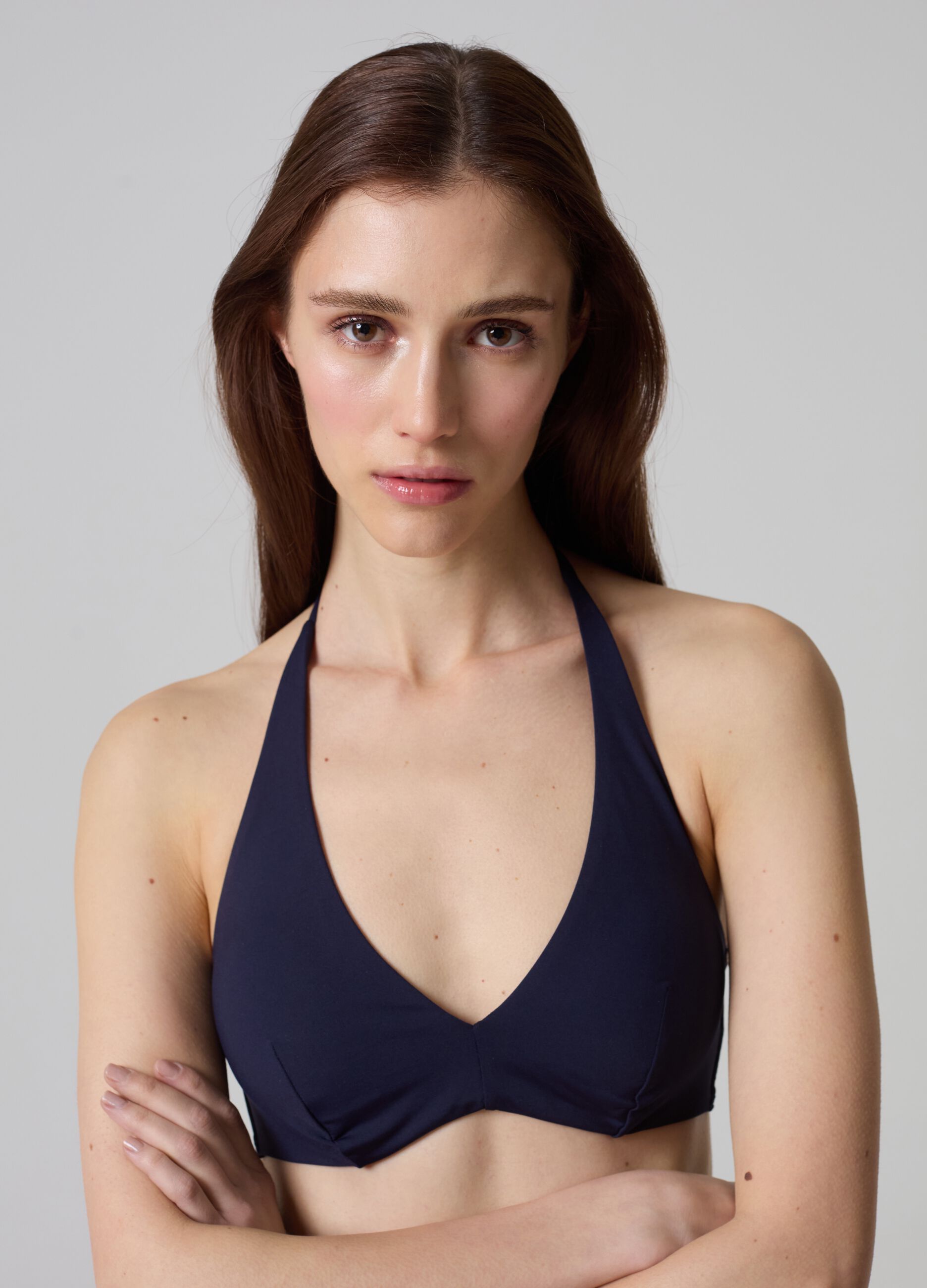 Solid colour triangle bikini top_1