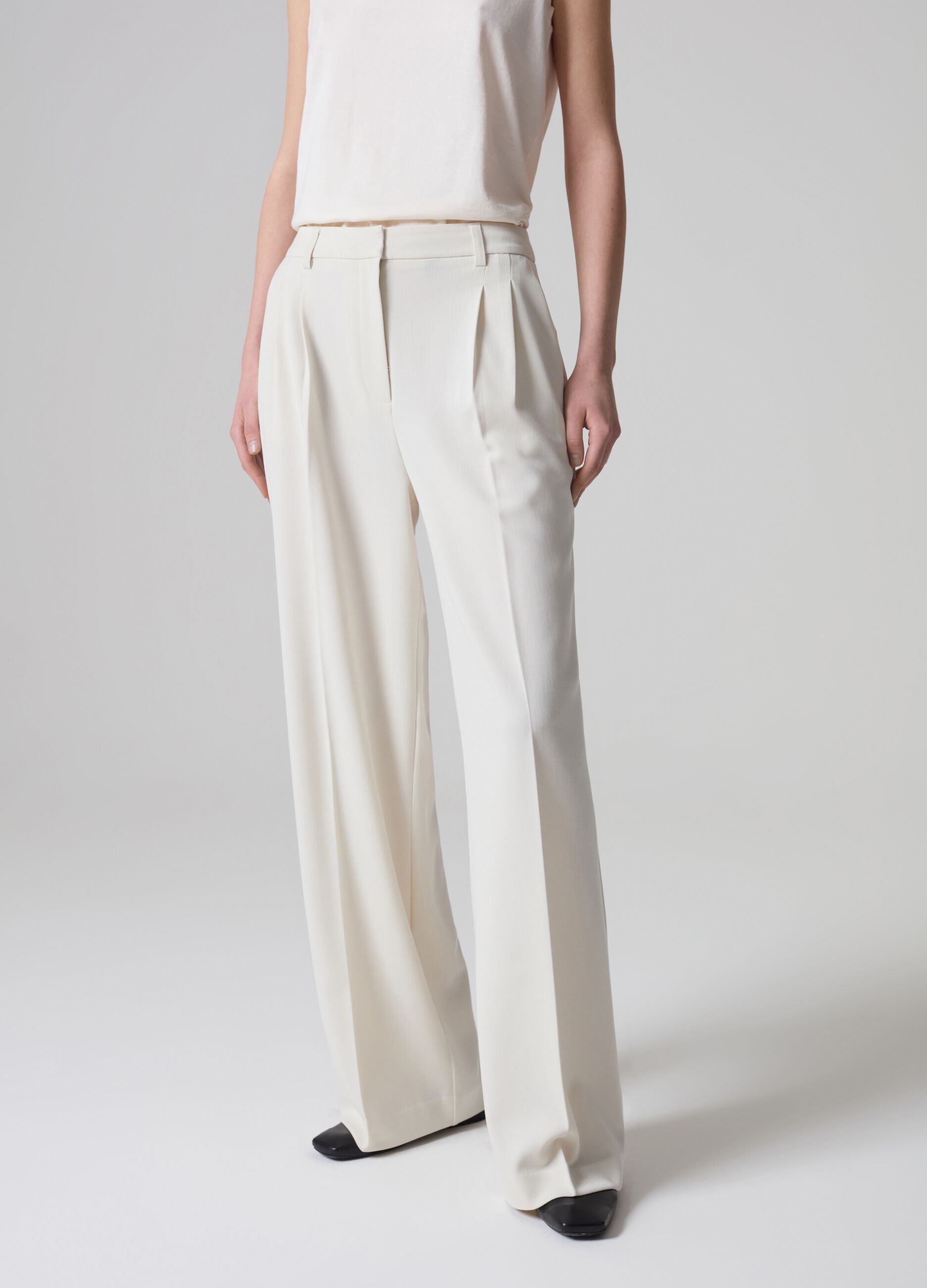 Contemporary wide-leg palazzo trousers