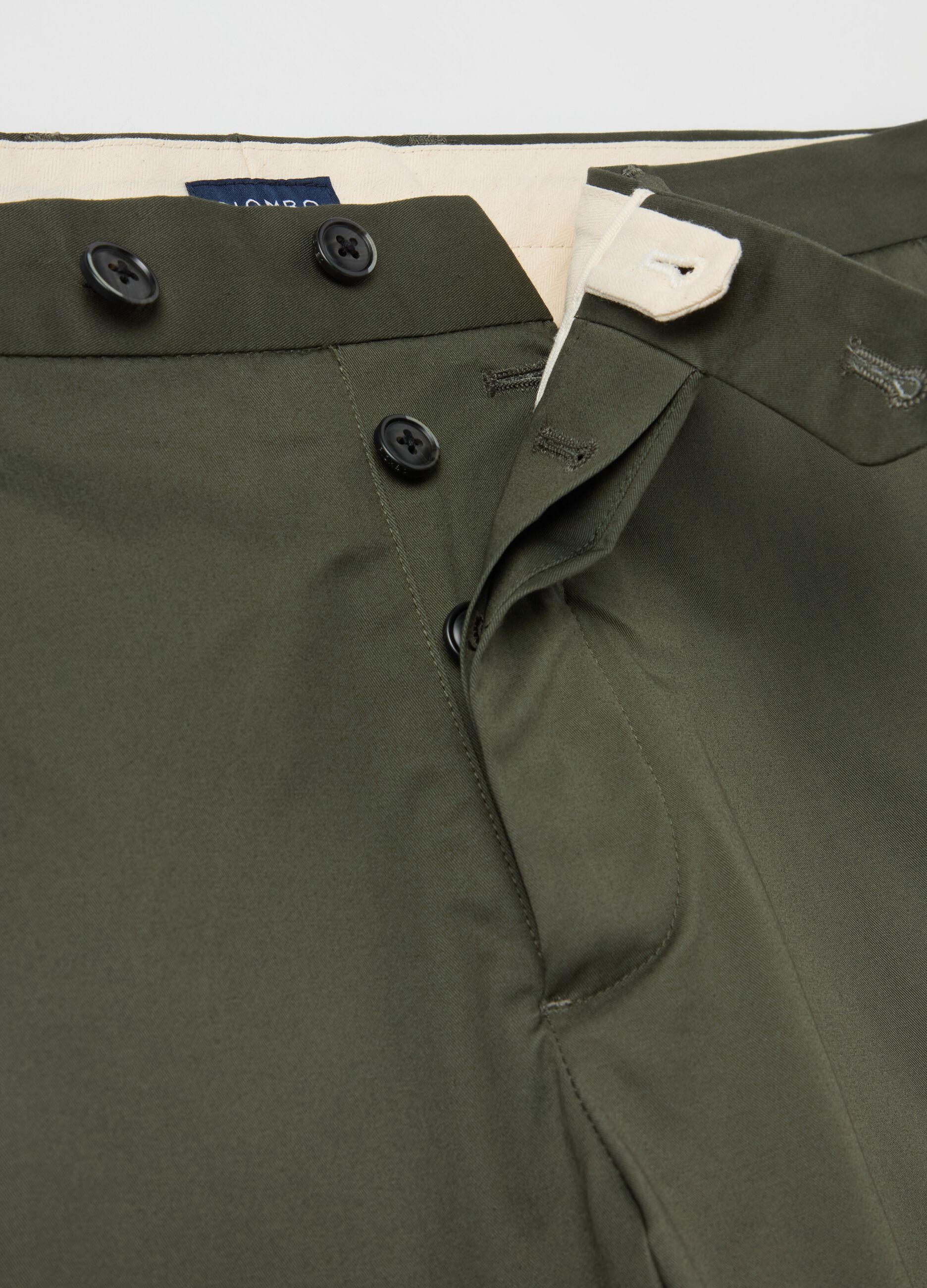 Stretch cotton chino trousers