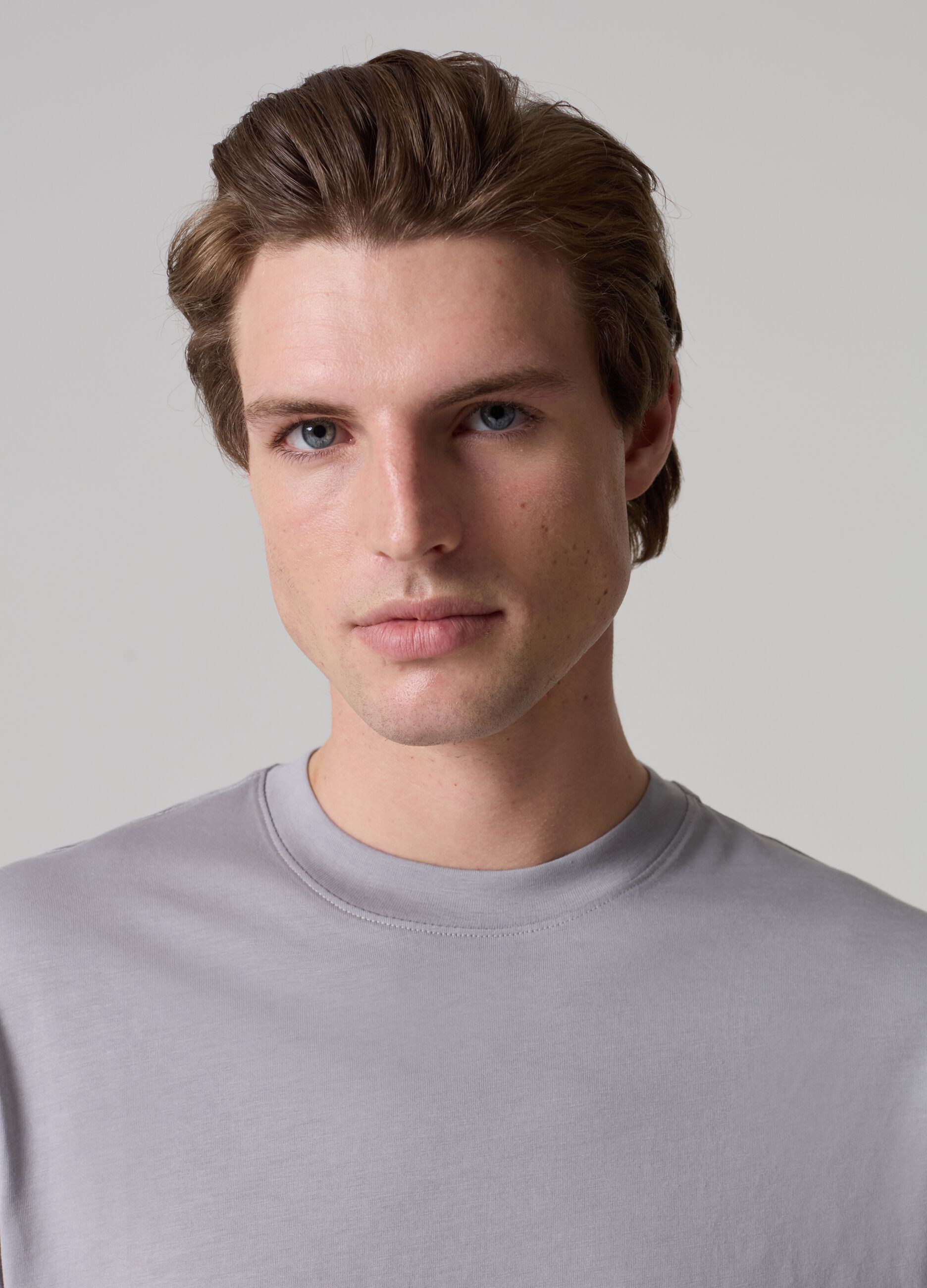 Supima cotton T-shirt with round neck