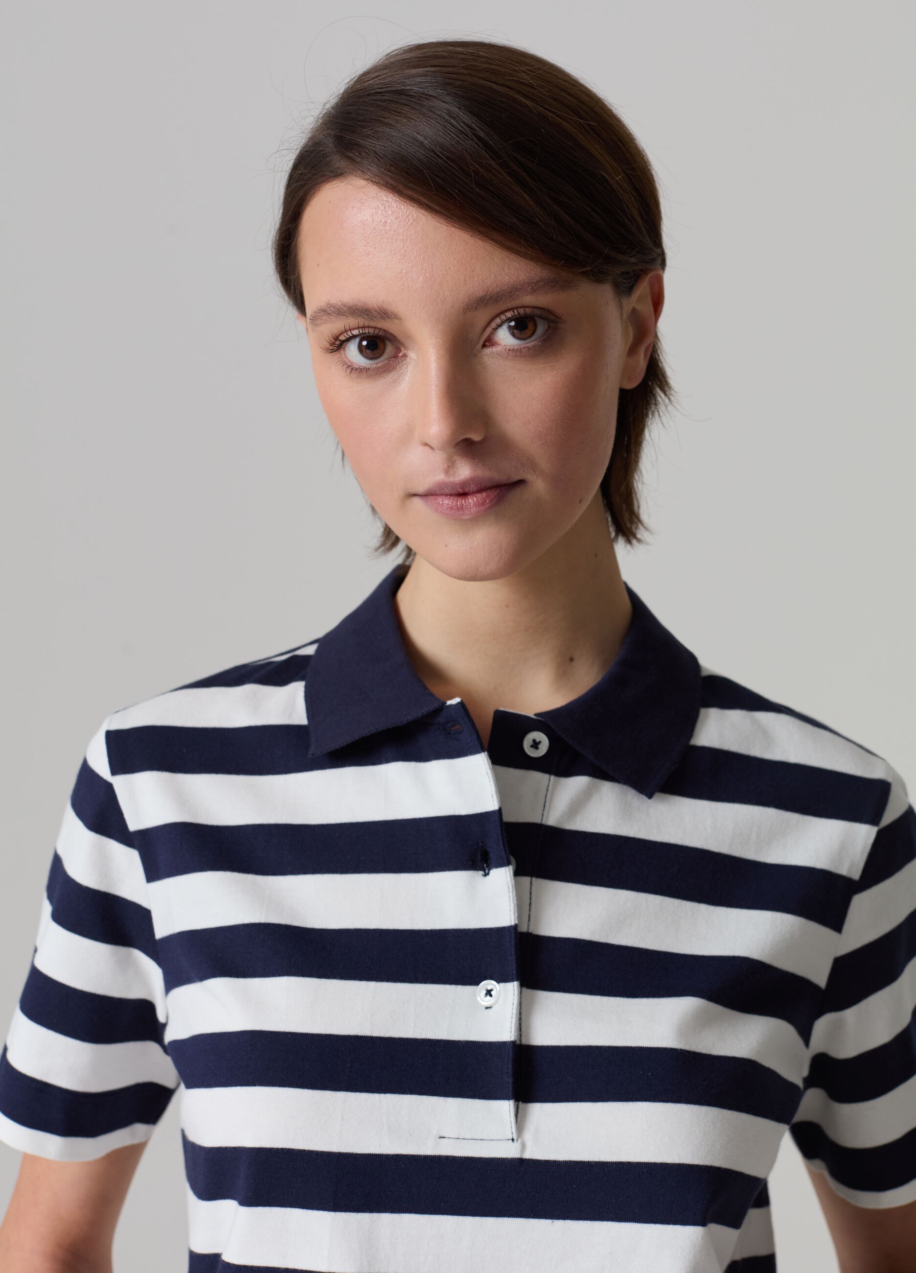 Striped cotton polo shirt_1