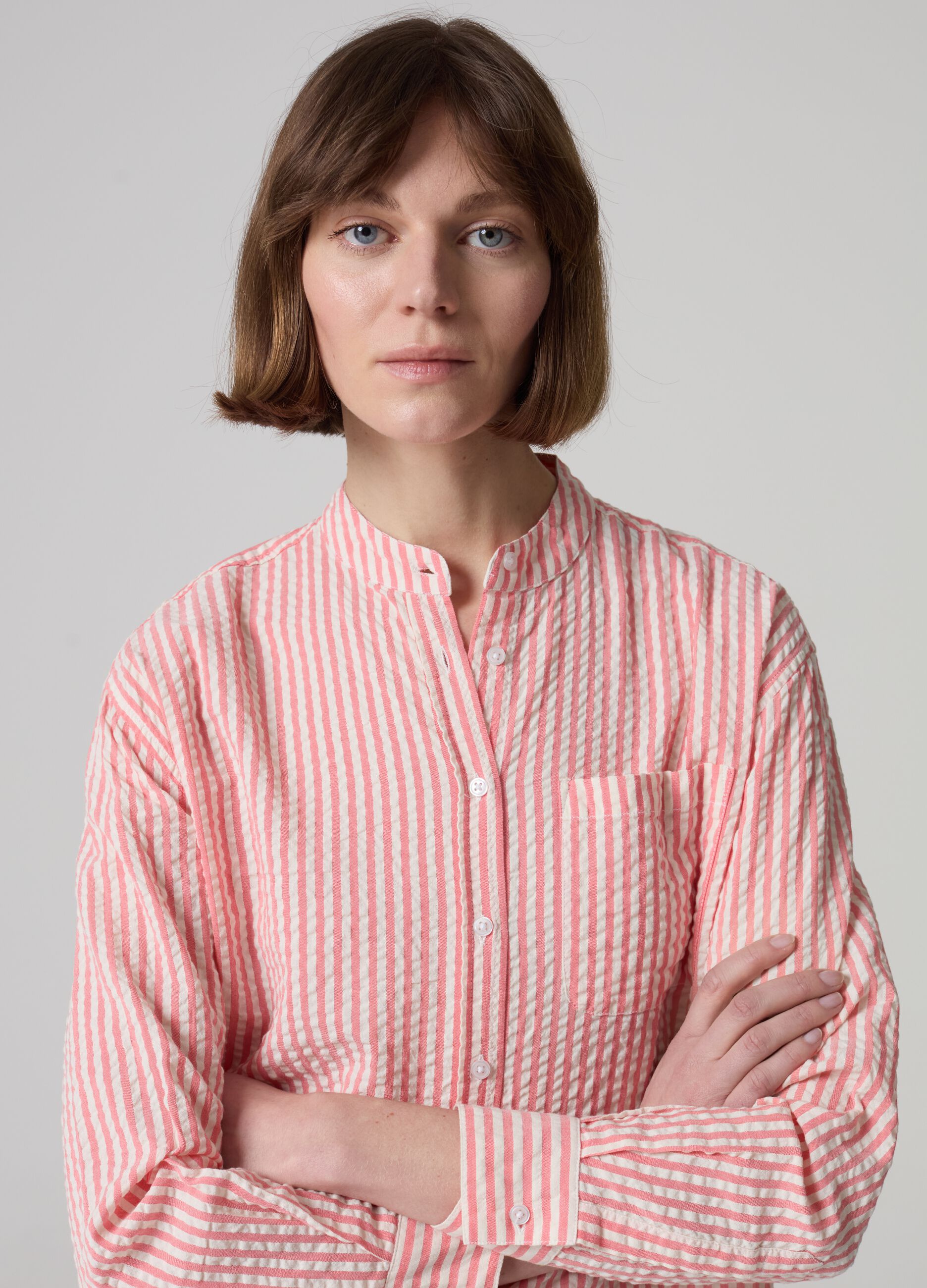 Striped seersucker shirt_1