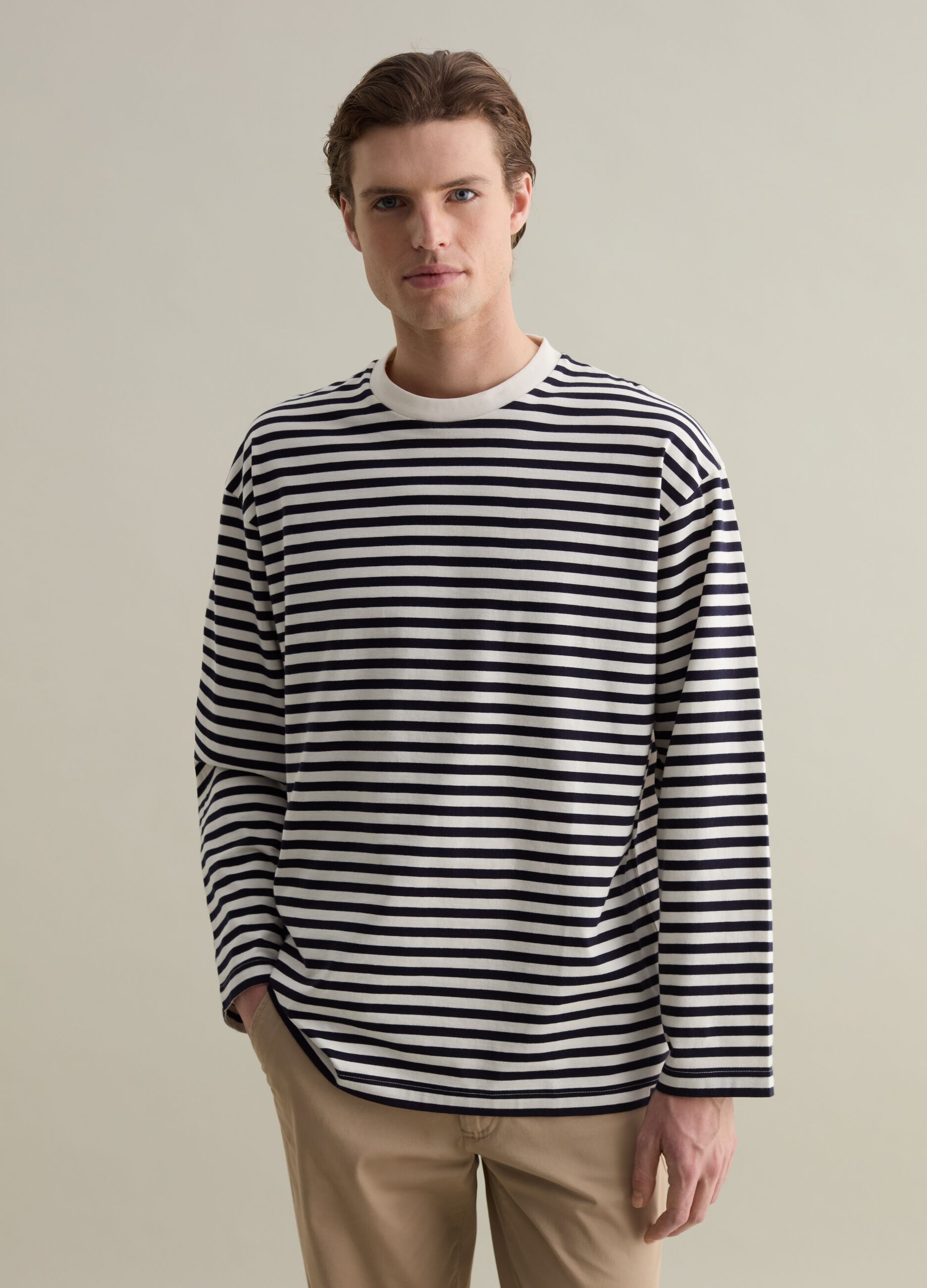 Boxy-fit striped T-shirt