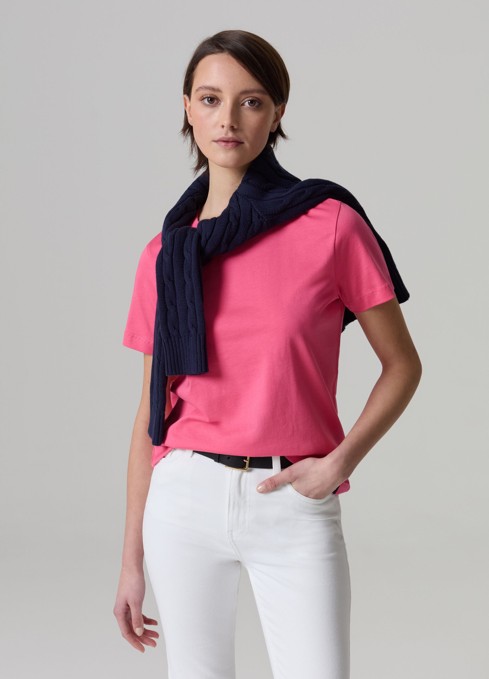 Supima cotton T-shirt with round neck_0