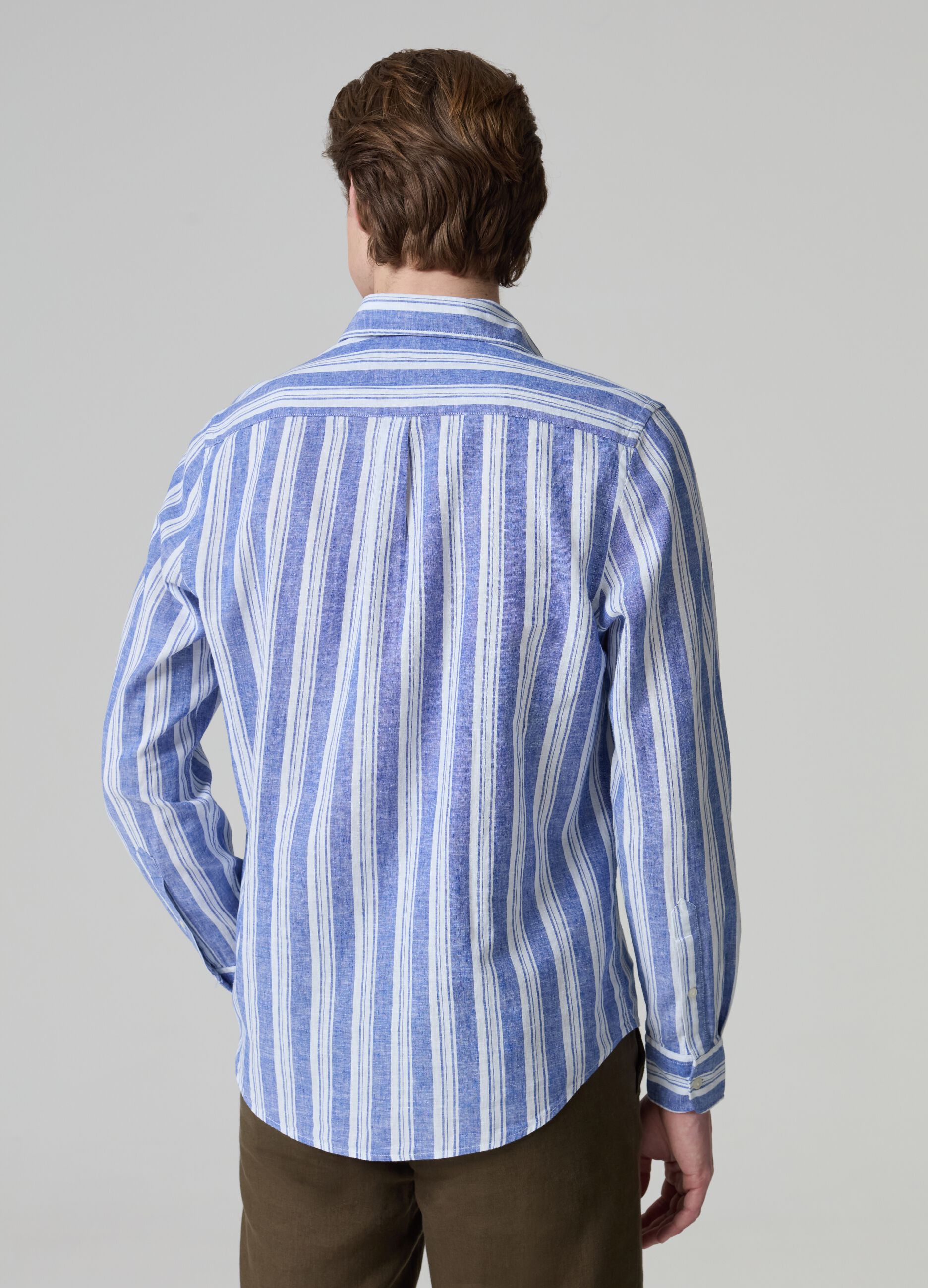 Camisa de rayas en mezcla de lino y algodón_2