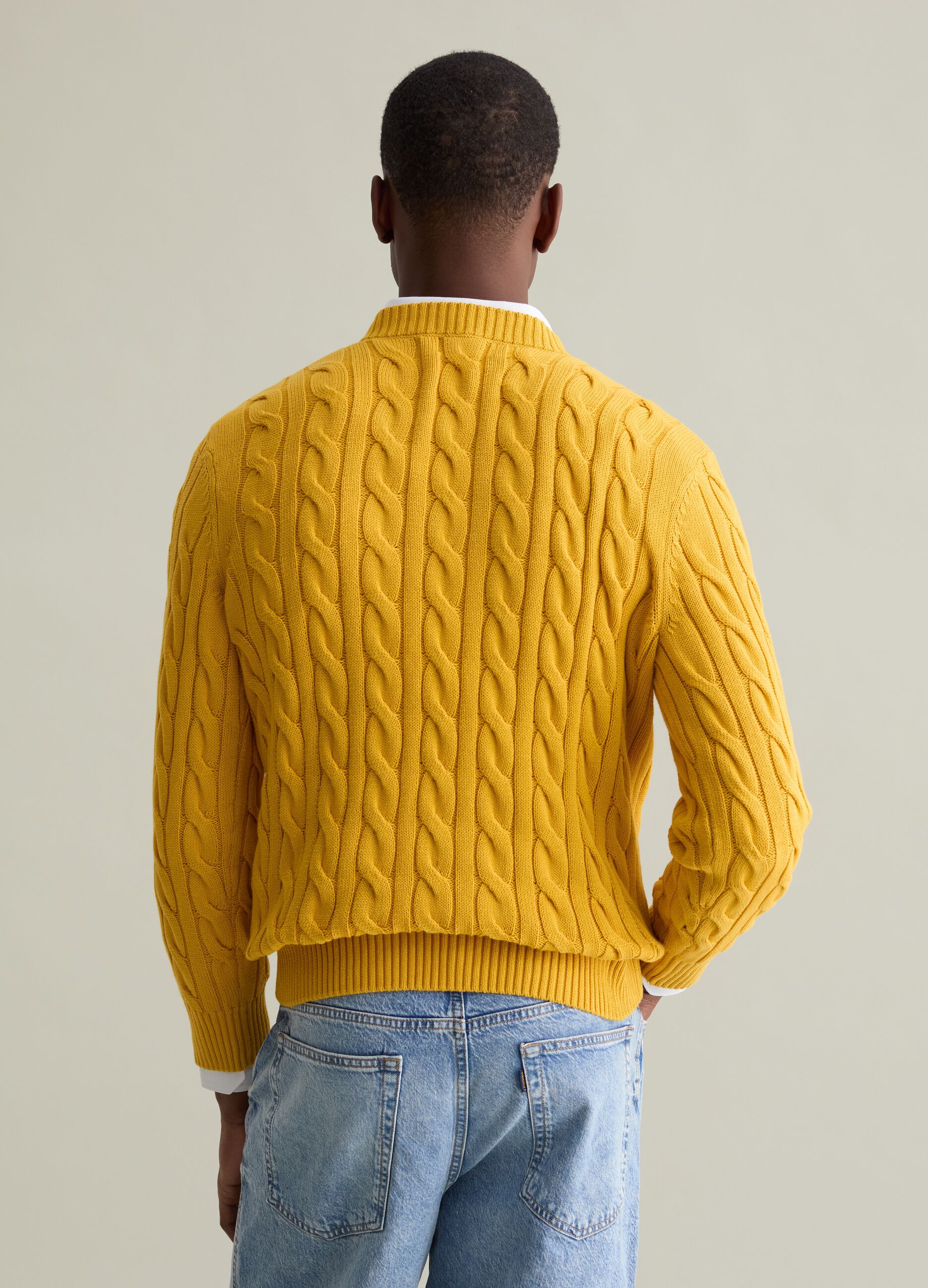 Pullover with cable-knit design