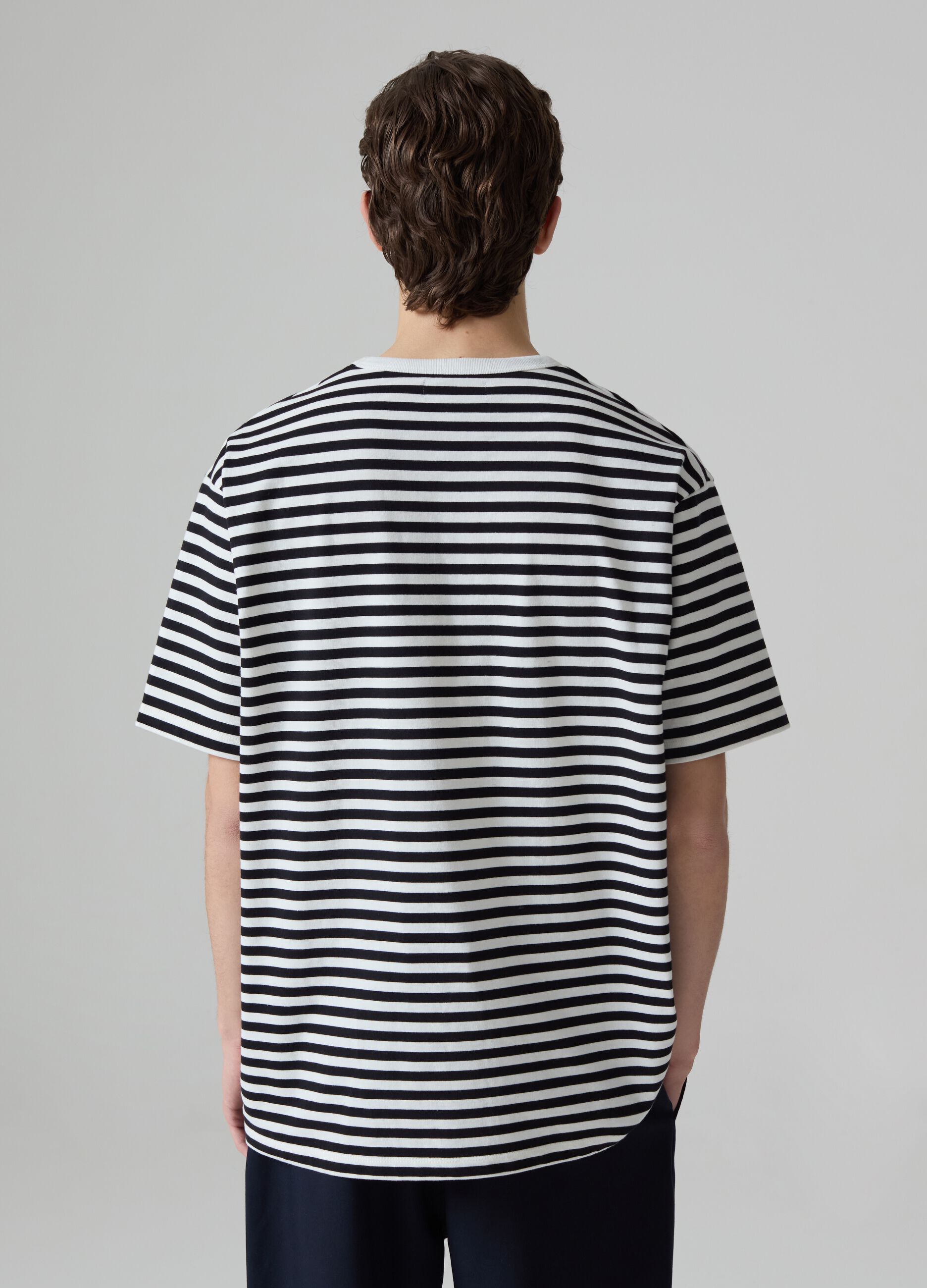 Selection striped T-shirt with round neck