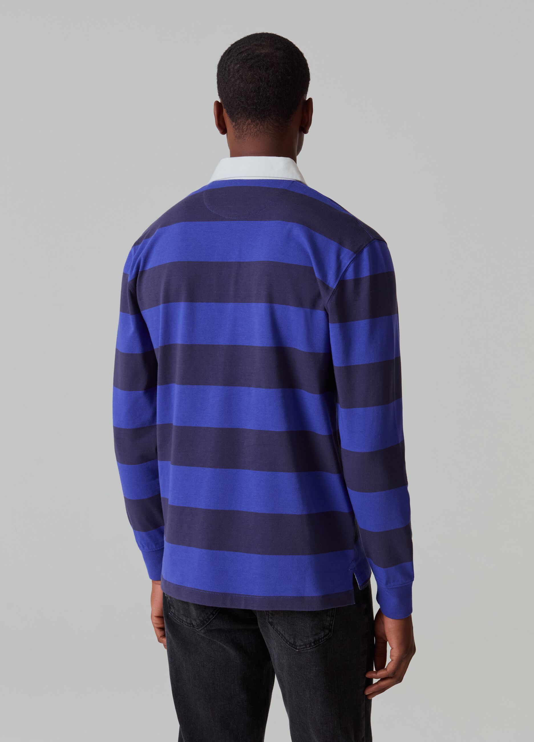 Striped polo shirt with long sleeves_1