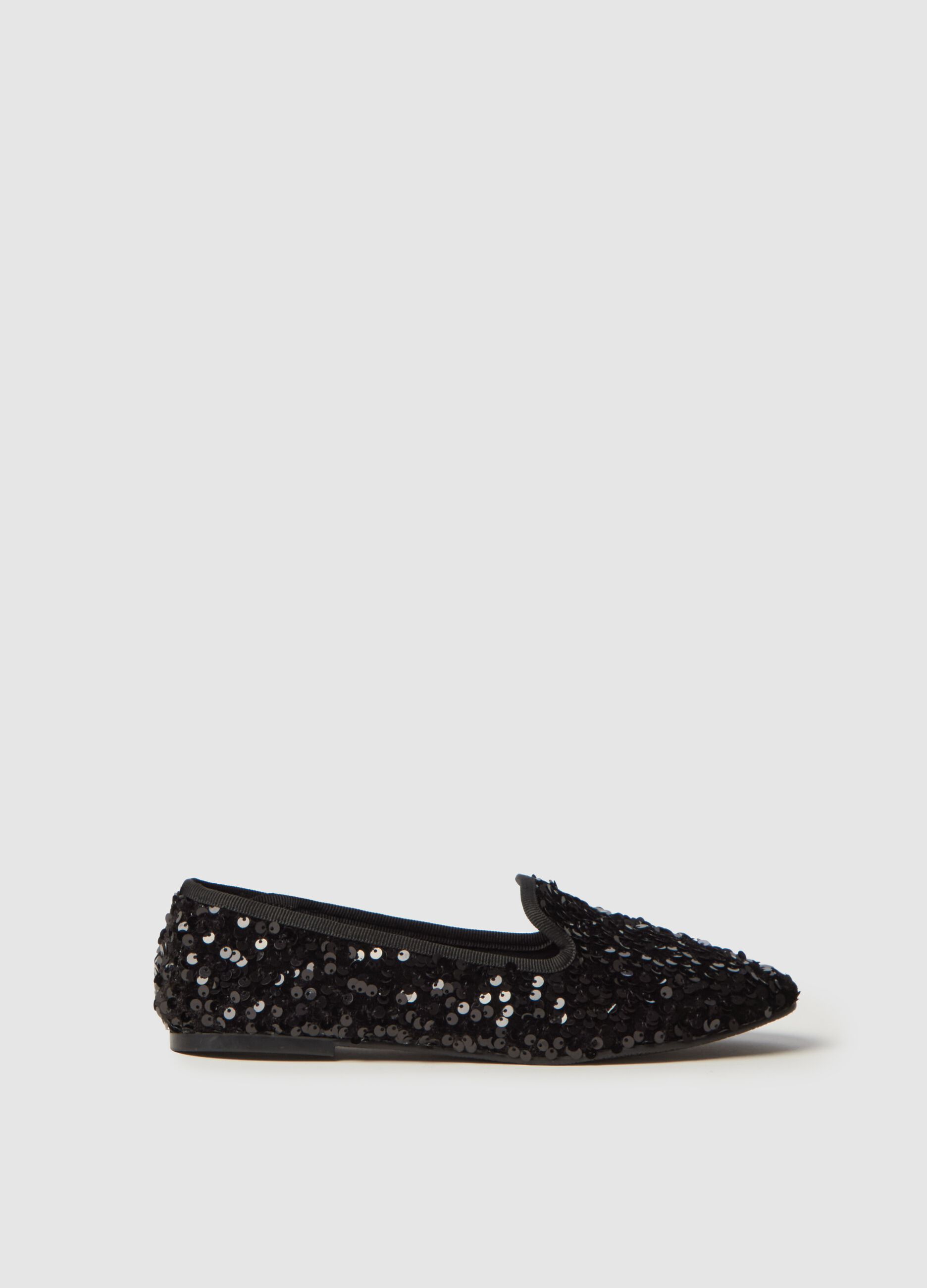 Slipper shoes with sequins Noir pour Femme PIOMBO